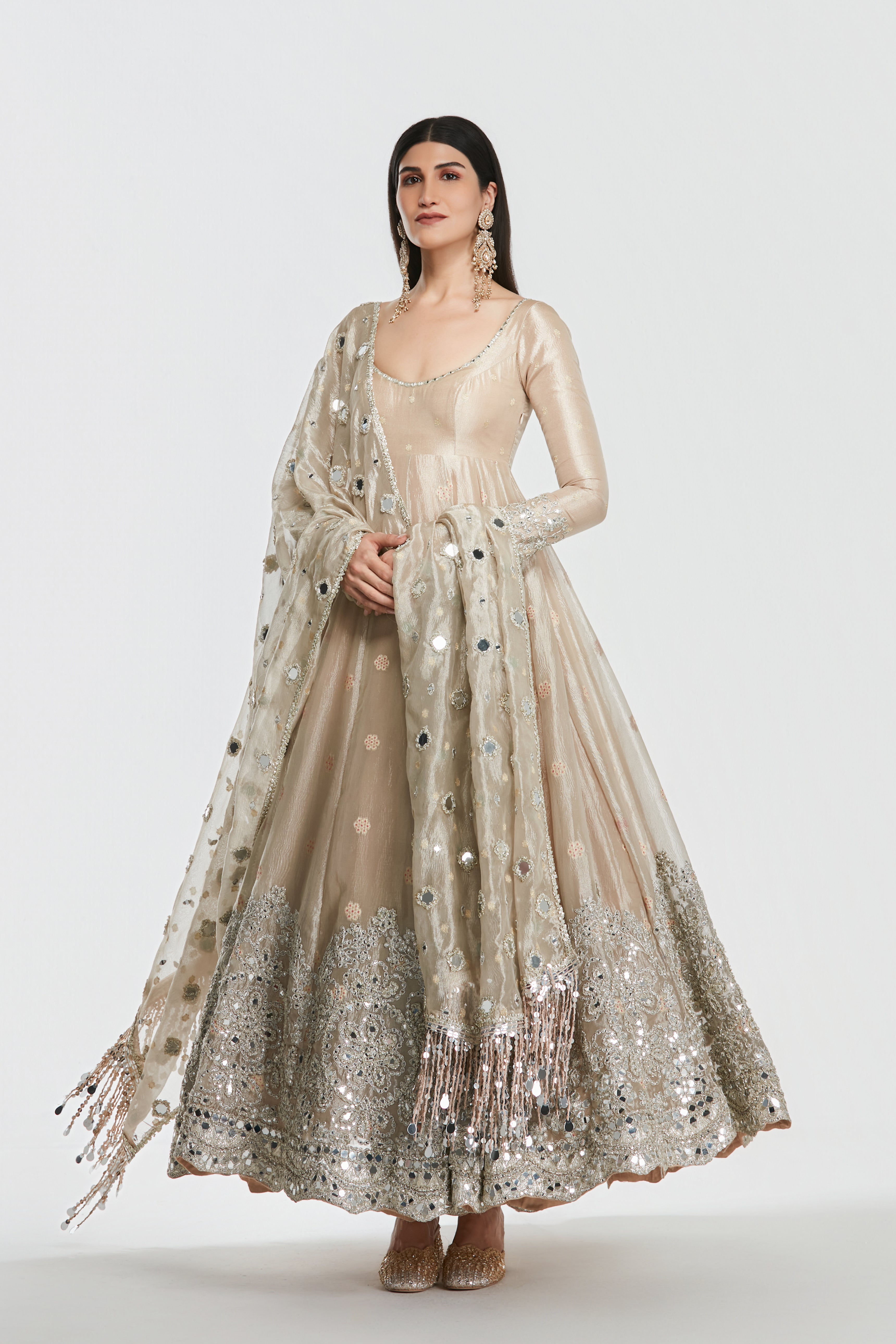 Mirror work , zari , lurex thread