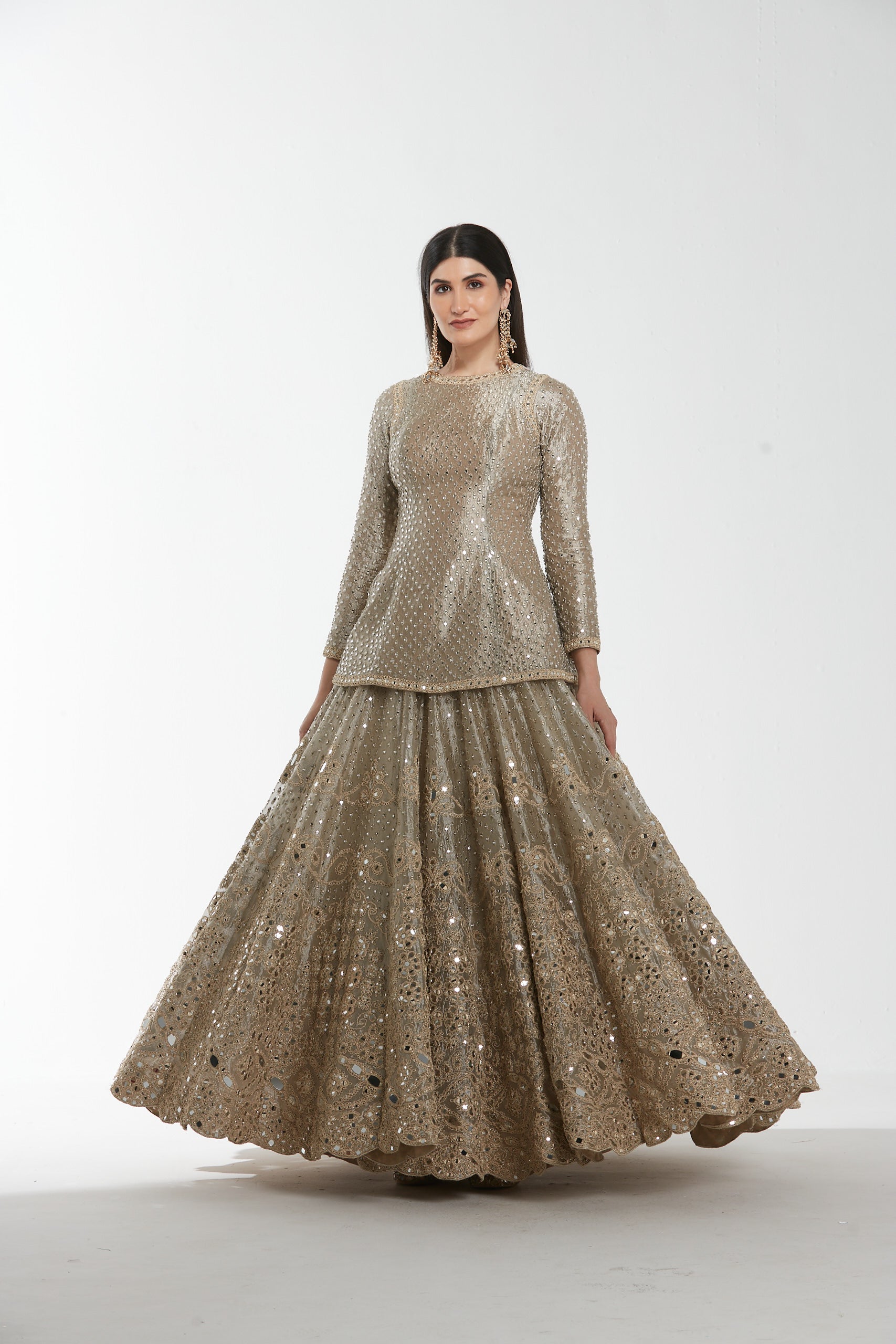 Mirror work , zari , lurex thread , sequins