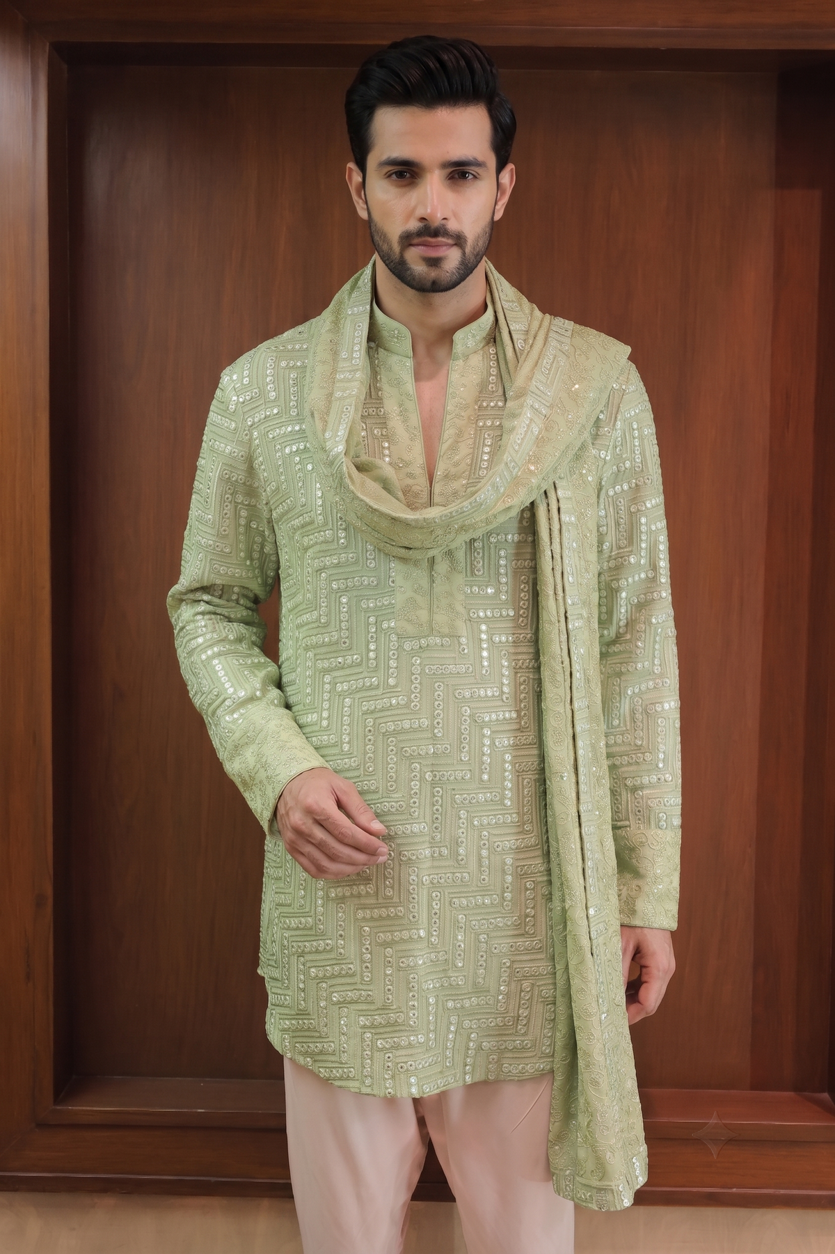 Green Georgette Kurta