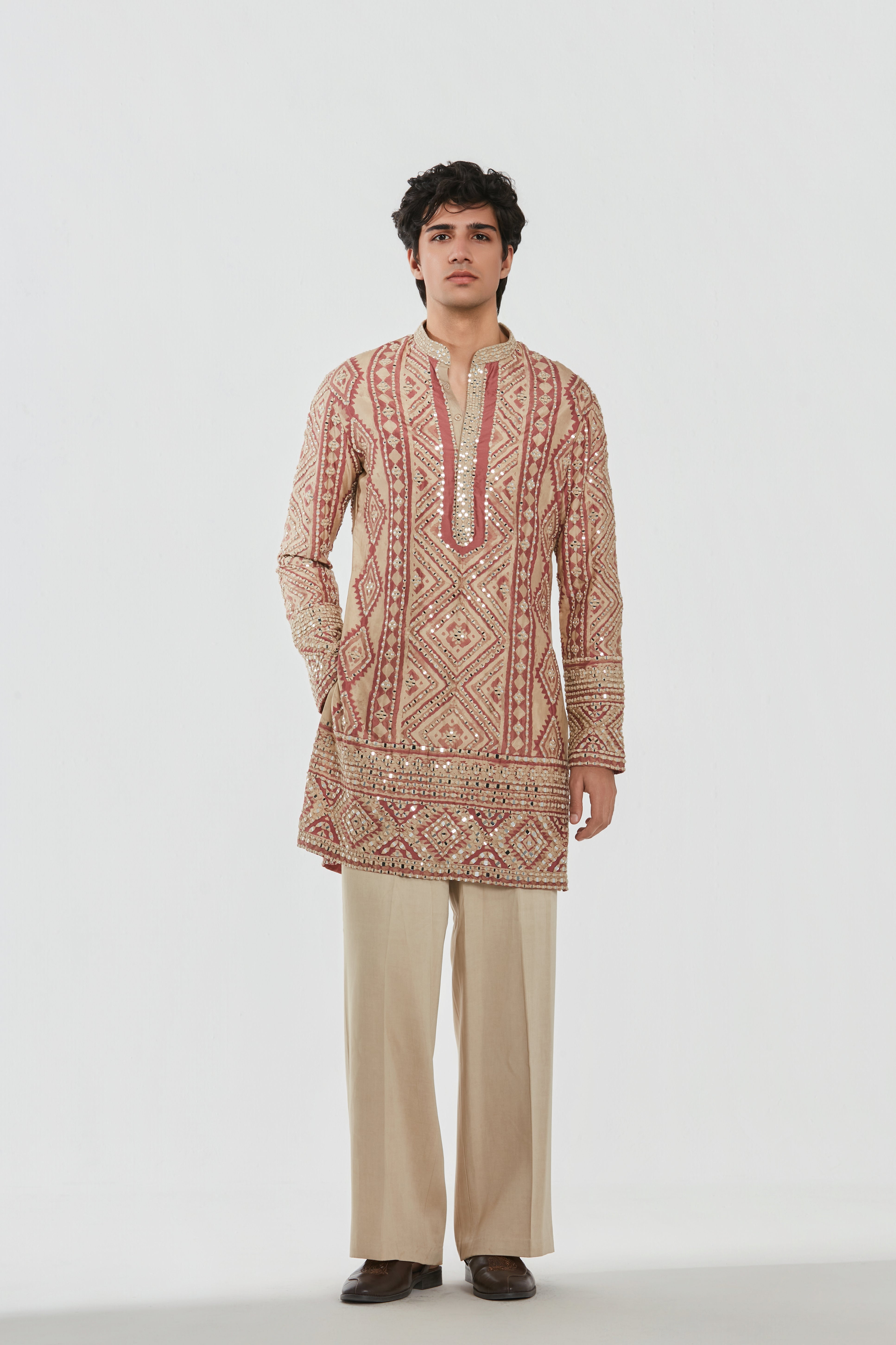 Kurta -Heavy chanderi and Pant - Cotton twill