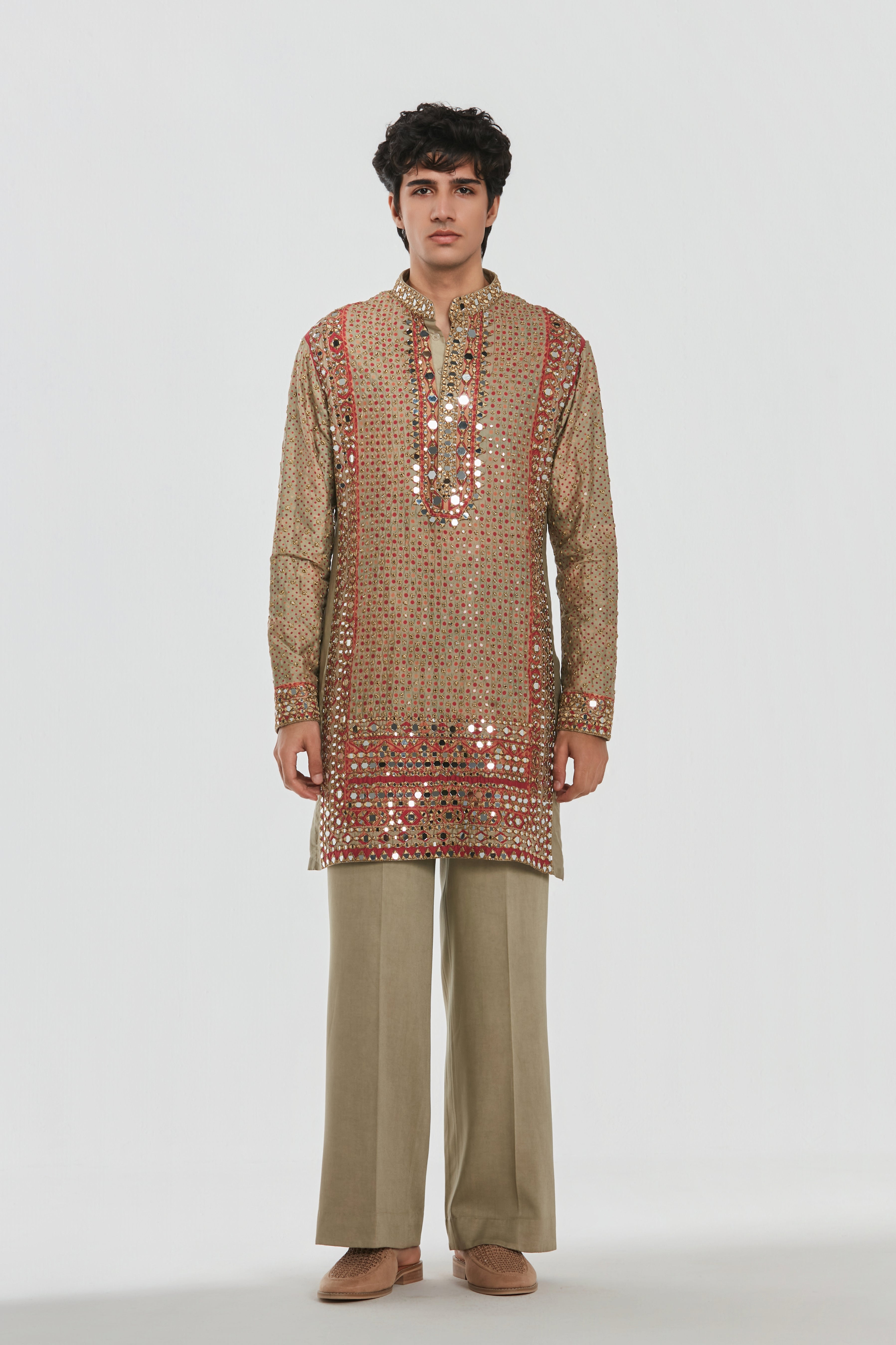 Kurta - heavy chanderi , pant -Cotton twill