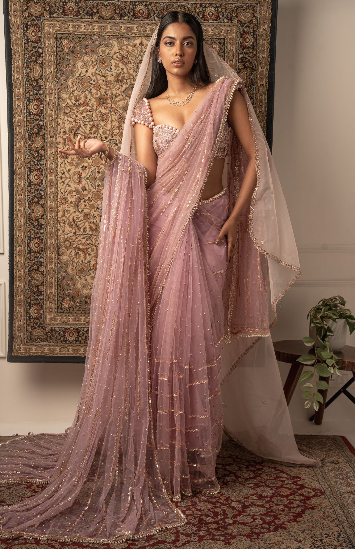 Lilac Saree