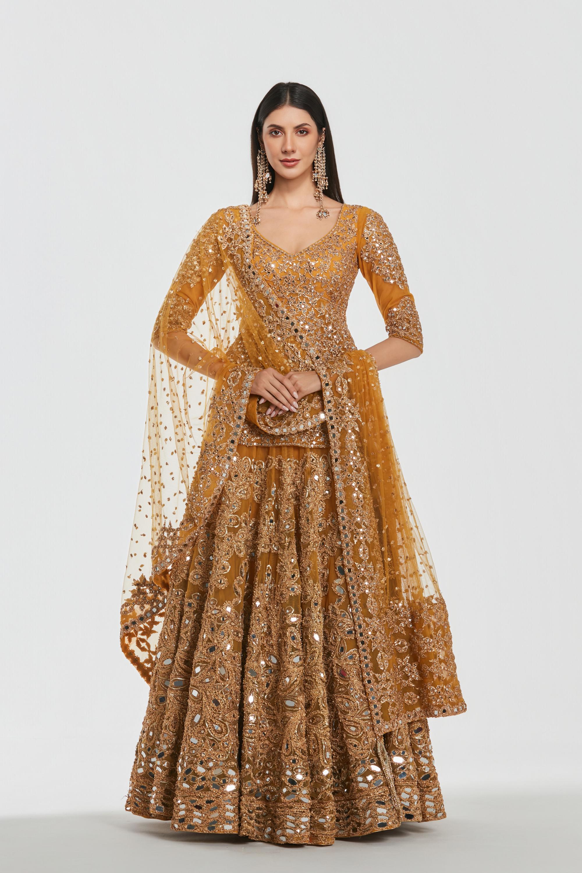 Mirror work , zari , gota