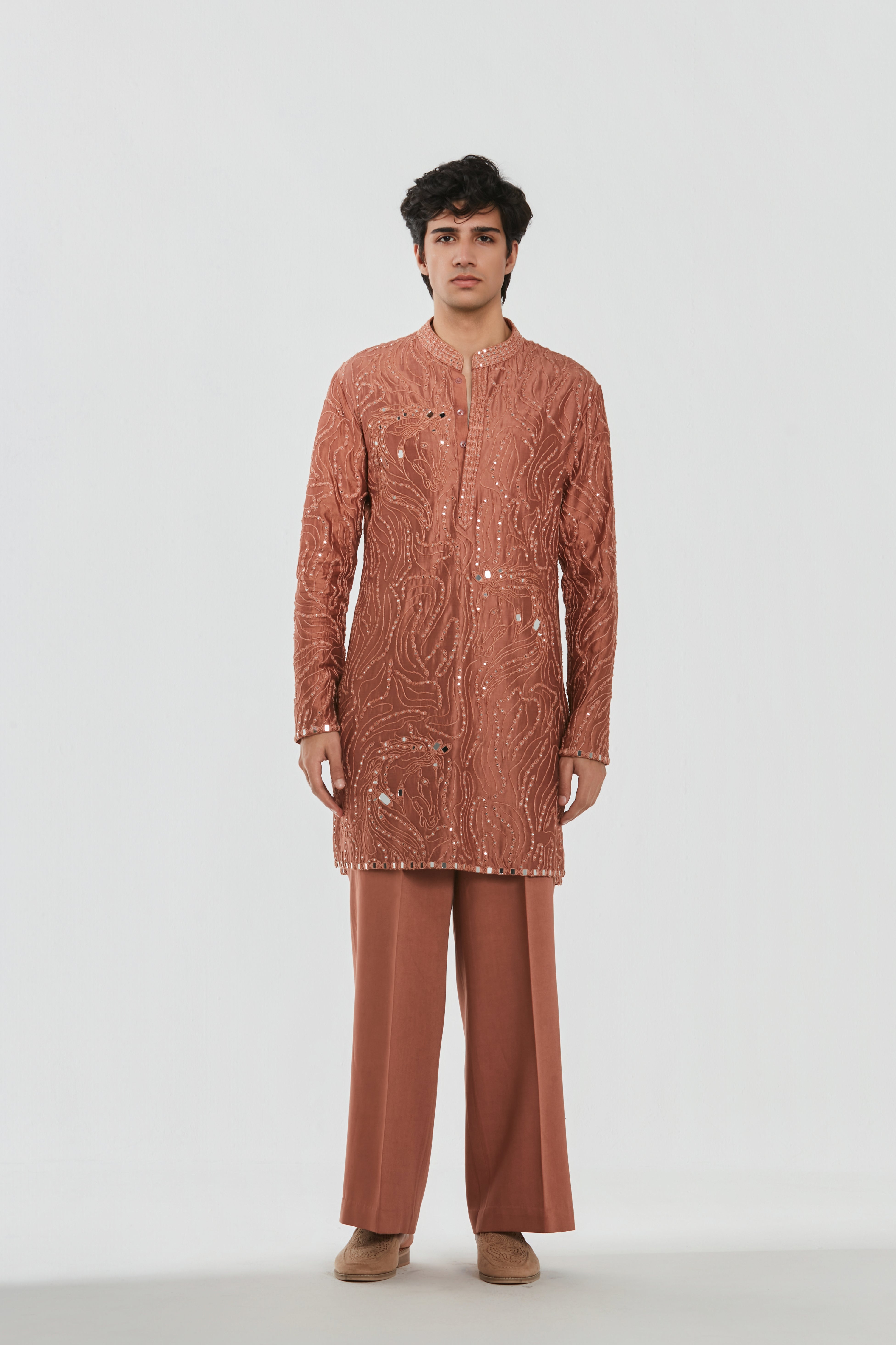 Kurta - Heavy chanderi , Pant-Cotton twill
