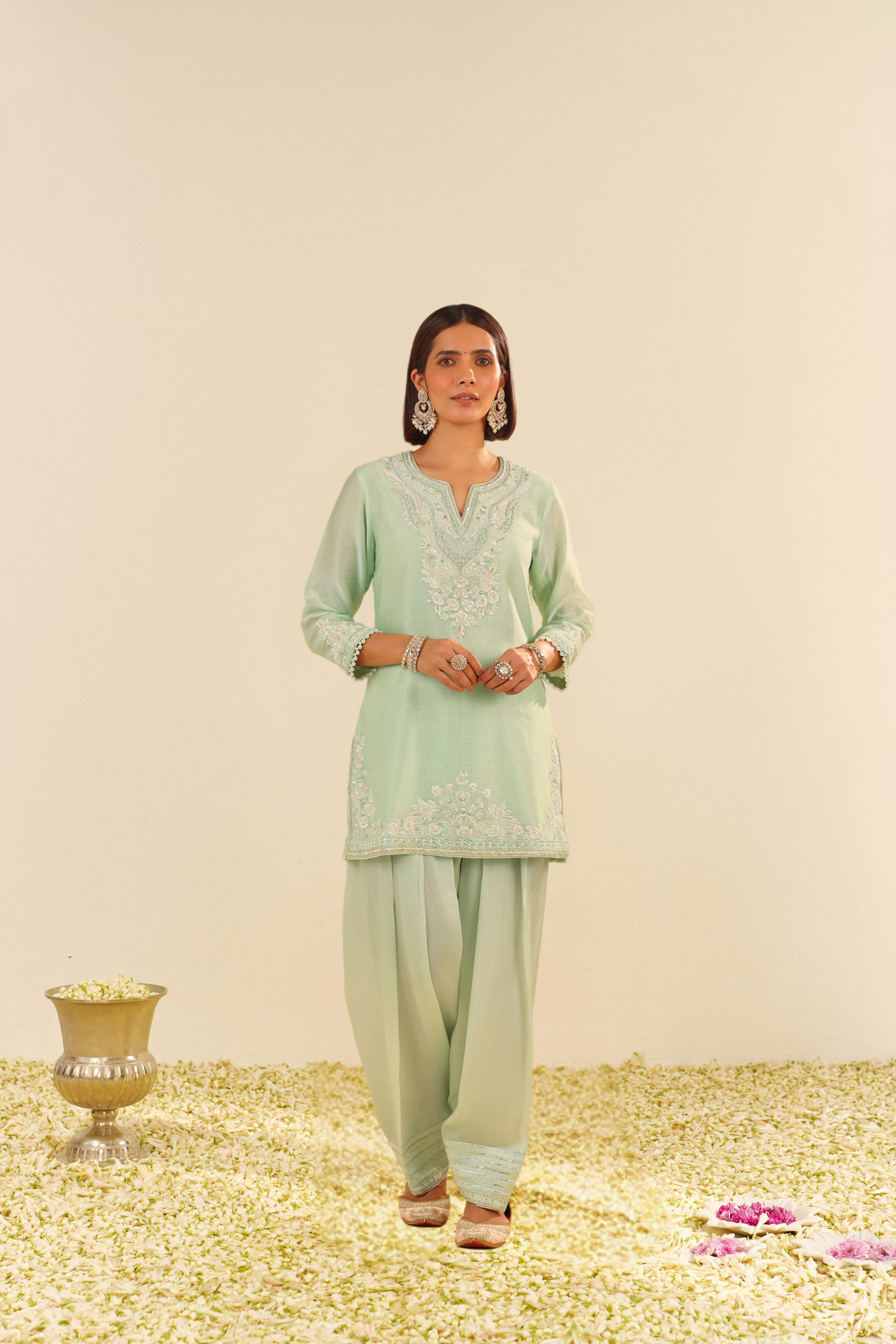 HANIYA - SHORT KURTA WITH SALWAR AND DUPATTA