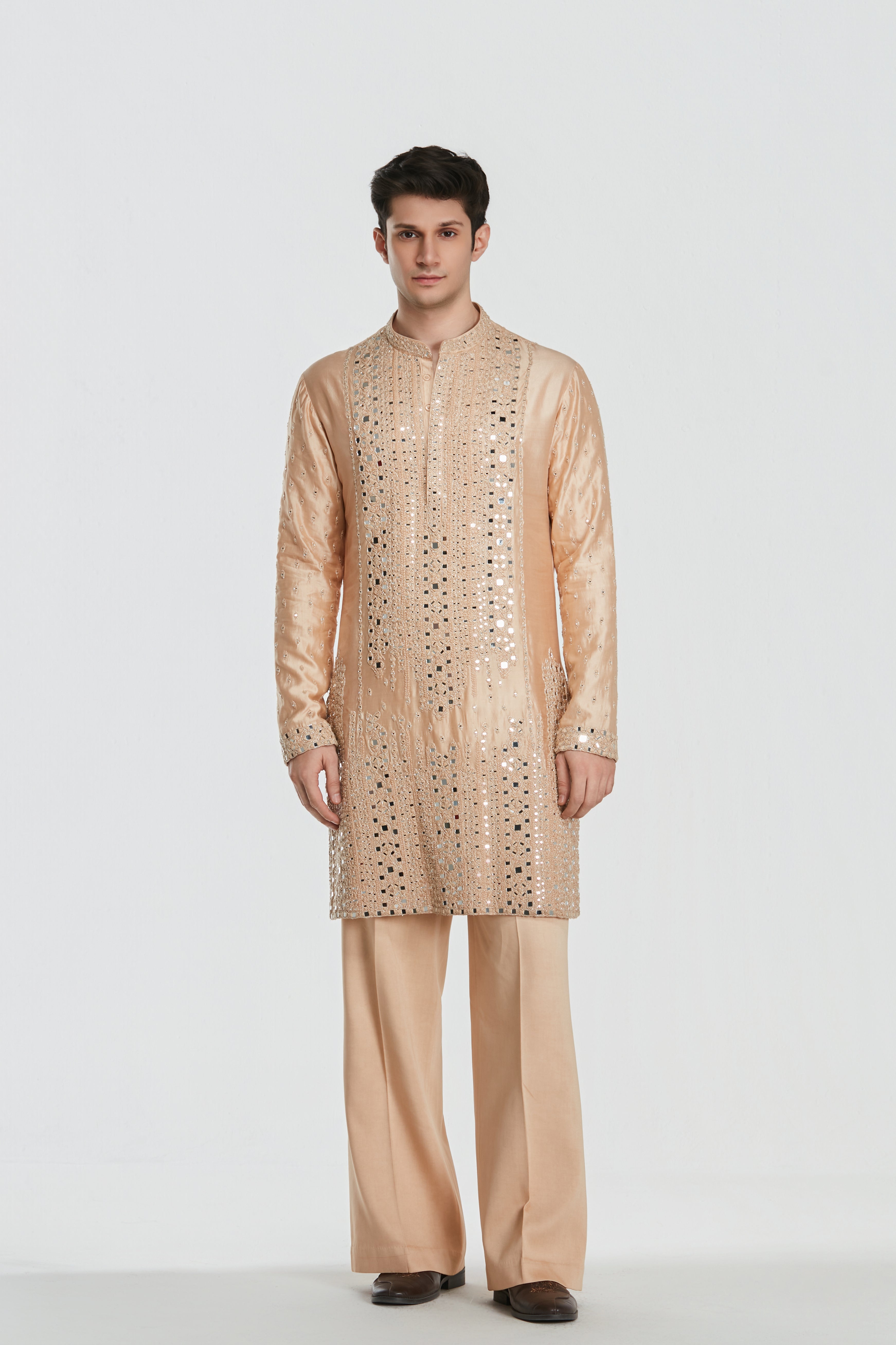 Kurta - Heavy chanderi , Pant-Cotton twill
