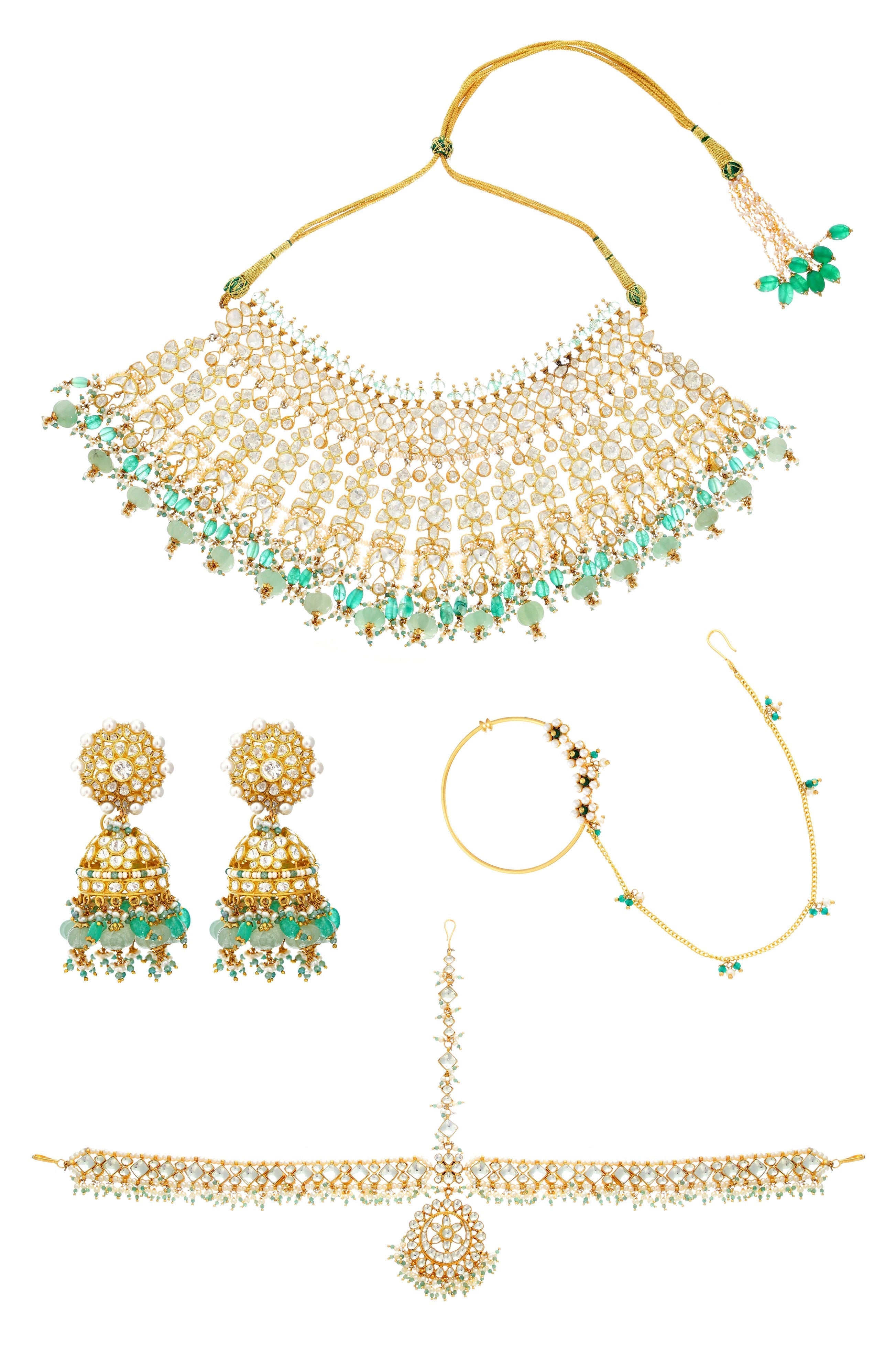 Flower & Chand Necklace Set