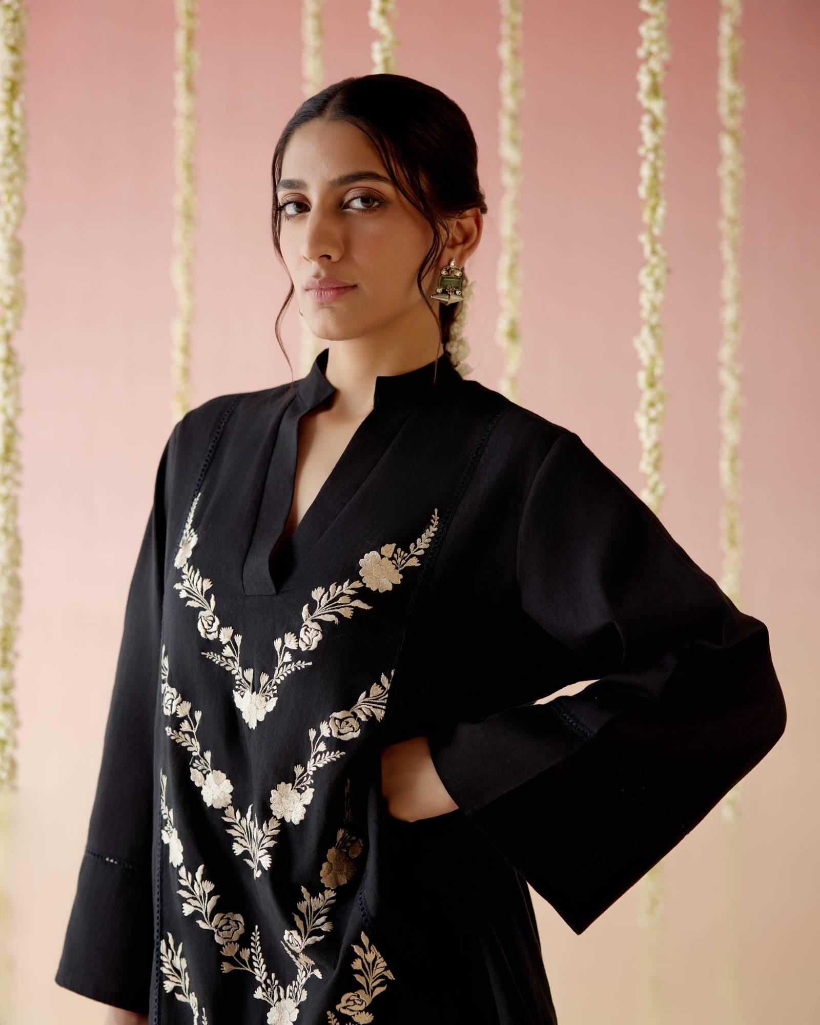 Black Orchid Embroidered Khaadi Co-ord Set