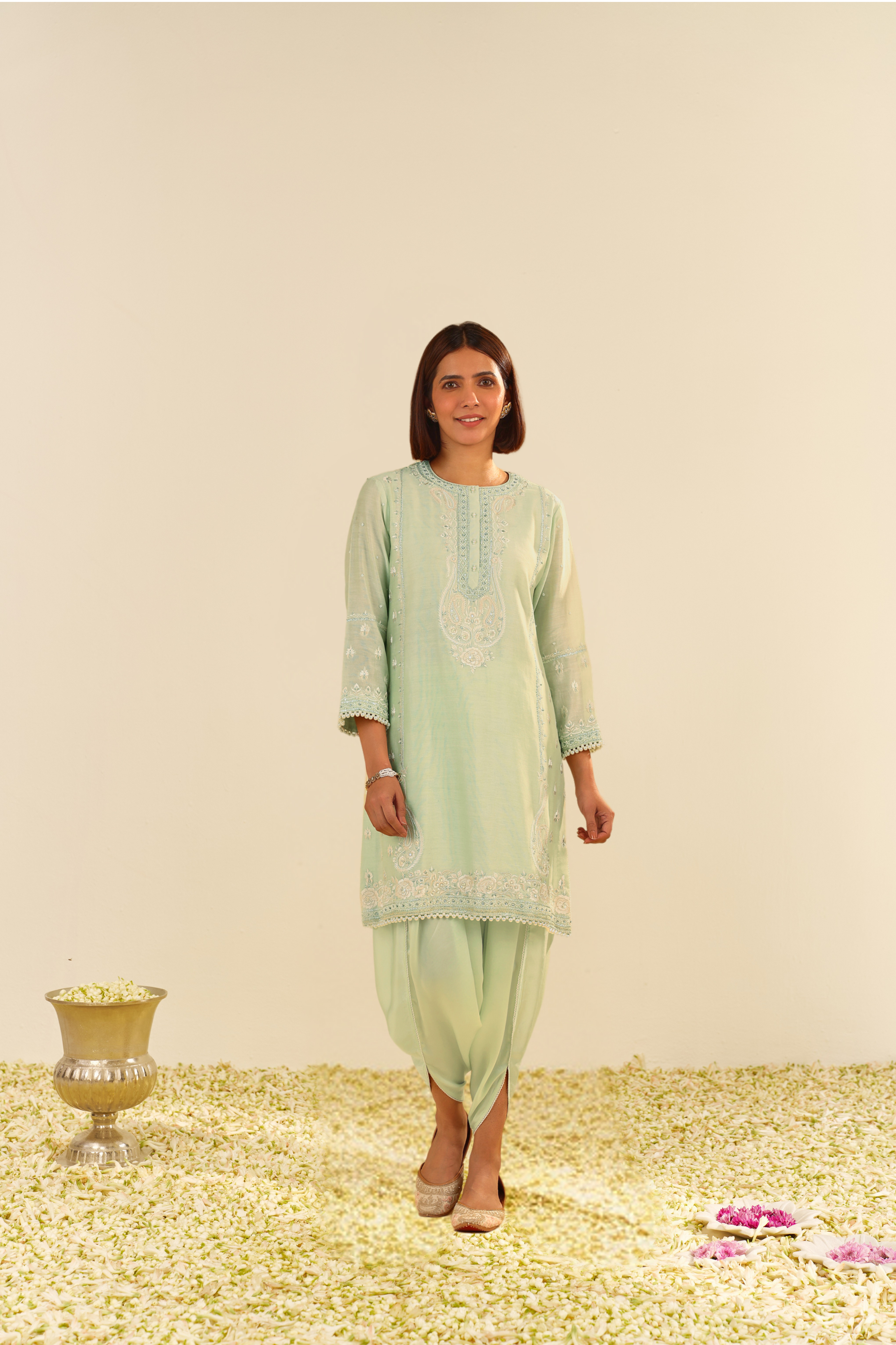 ZAHRA - SHORT KURTA WITH DHOTI AND DUPATTA