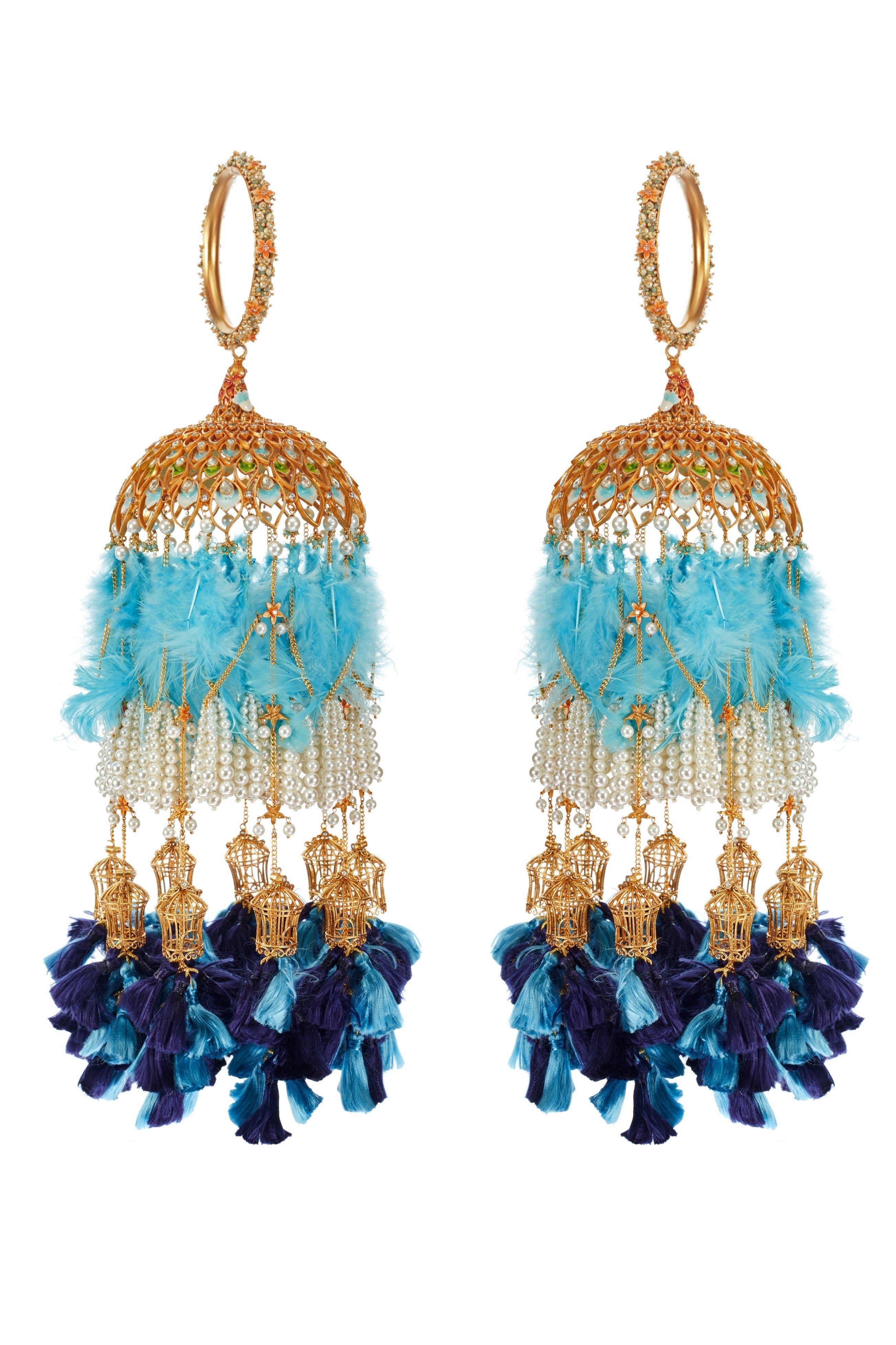 Royal Blue & Firoza Peacock Kaleeras