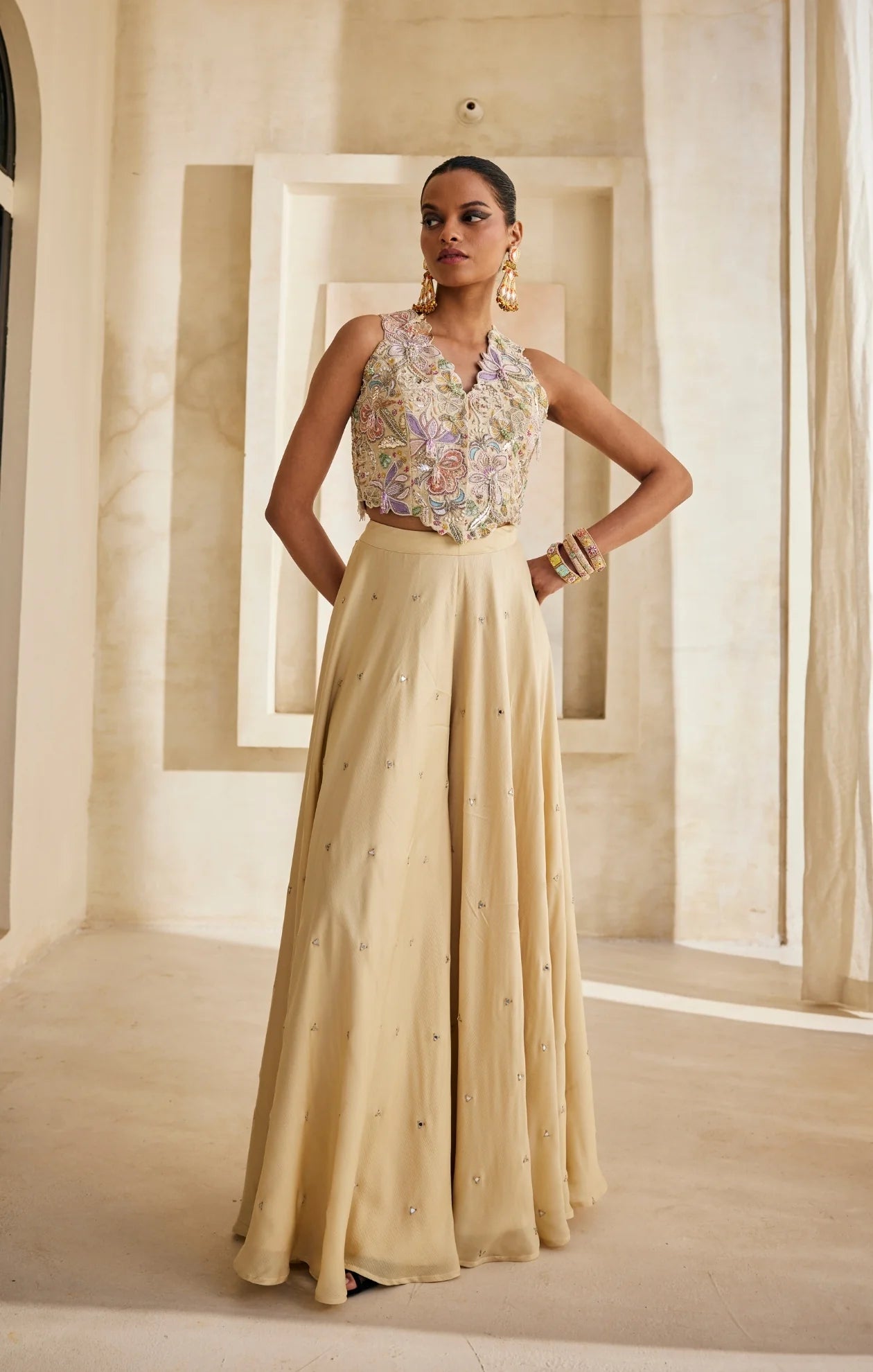 gulnaar palazzo jacket set
