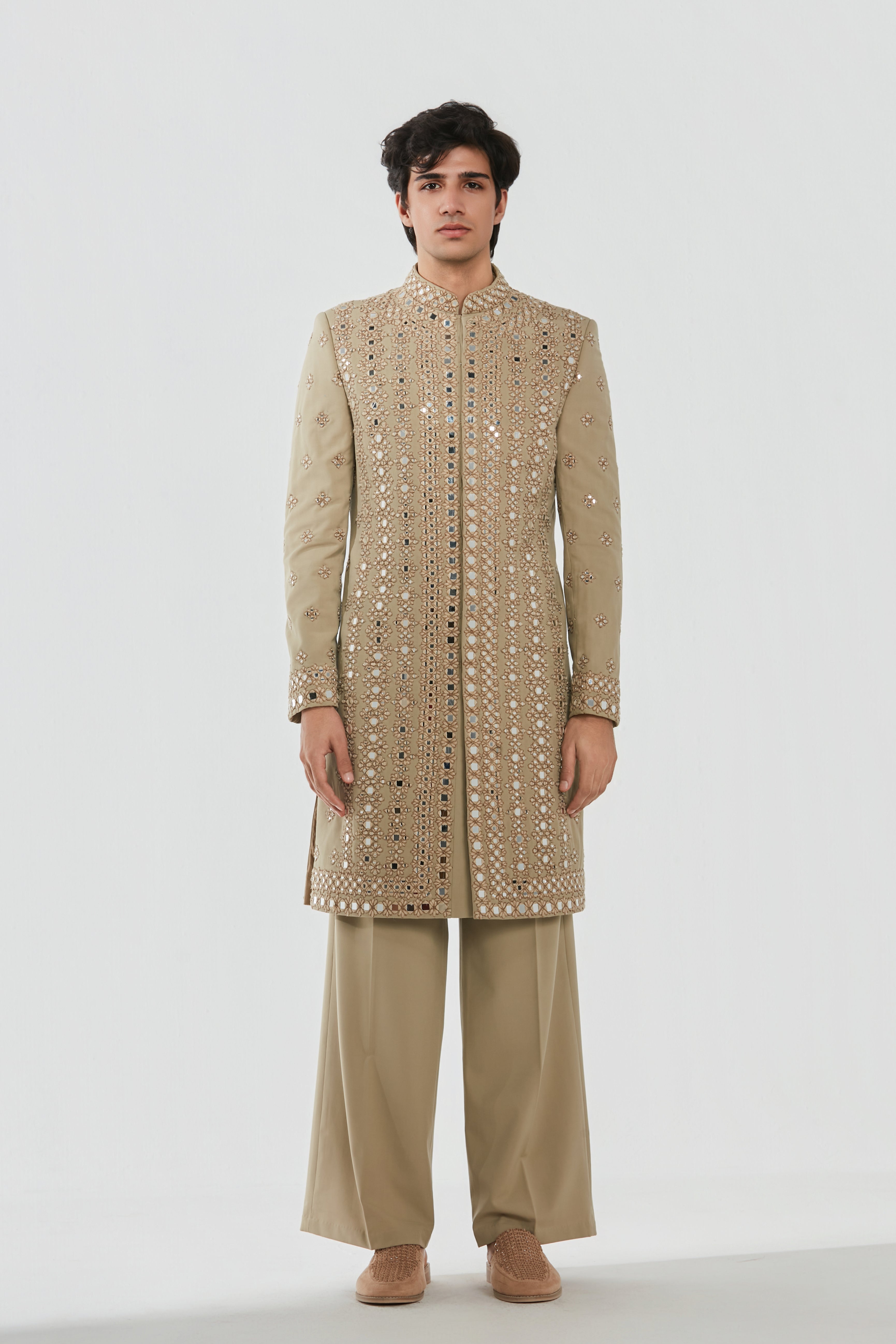 Sherwani and pant - Neo tech , Kurta - Heavy chanderi