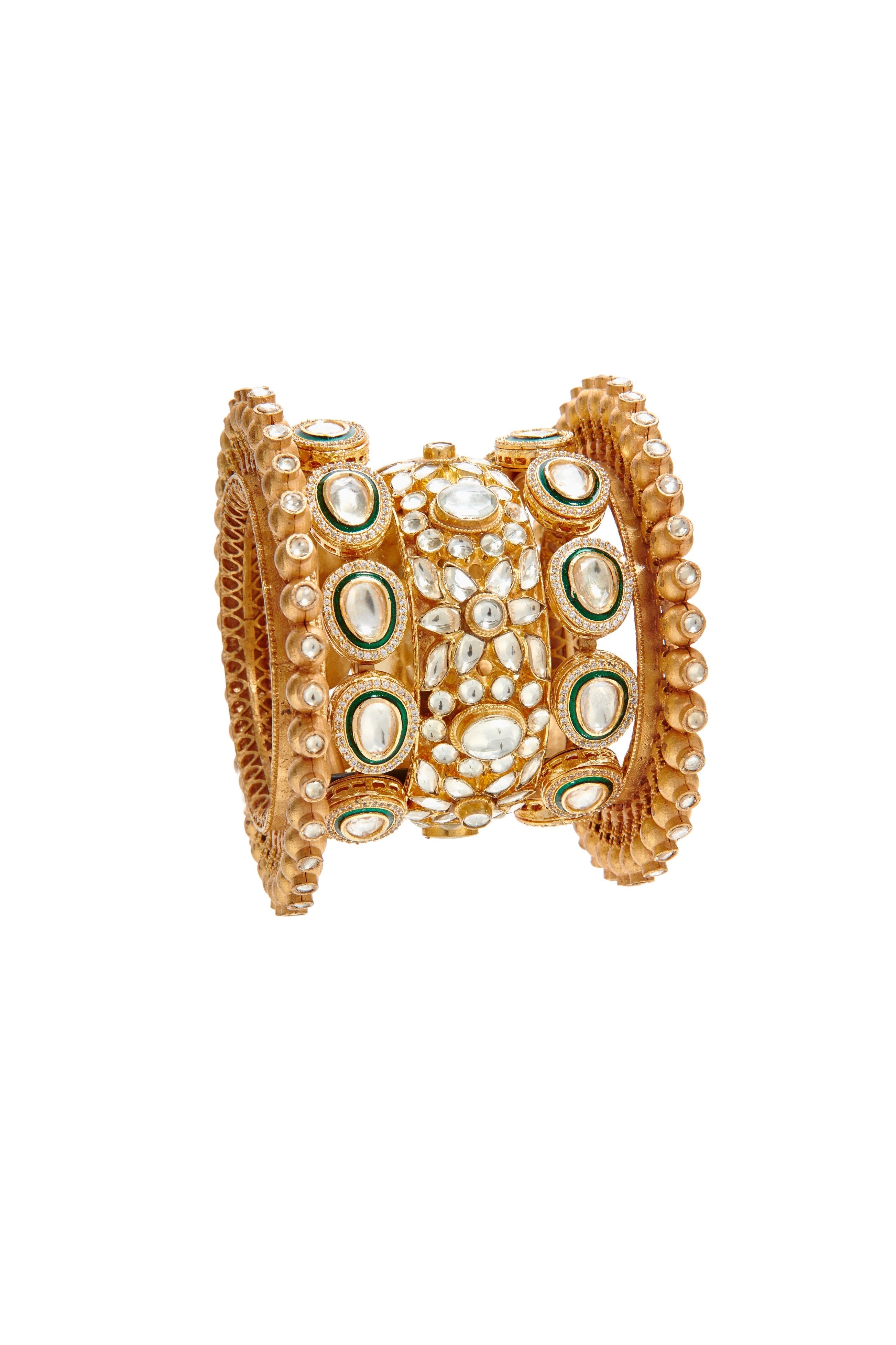 Gold and Kundan Bangle Set