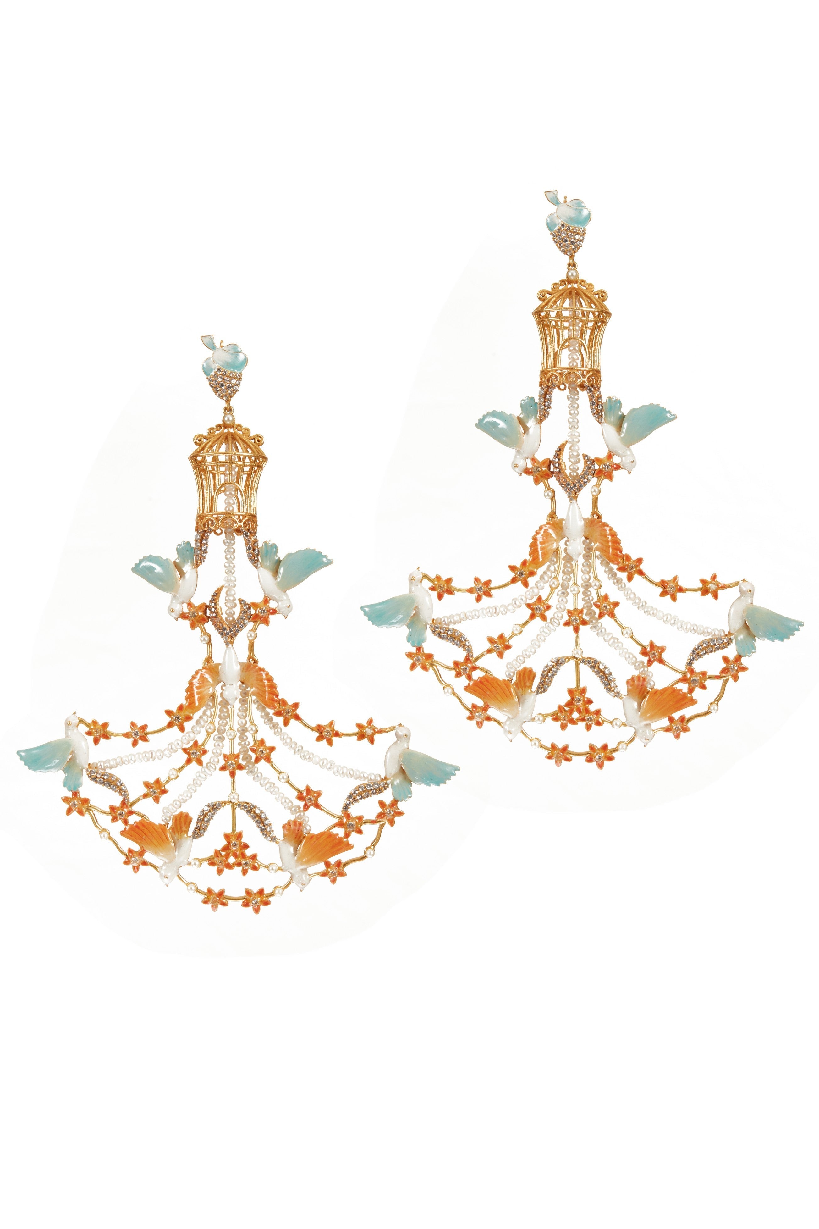 Open Cage chandelier Earrings