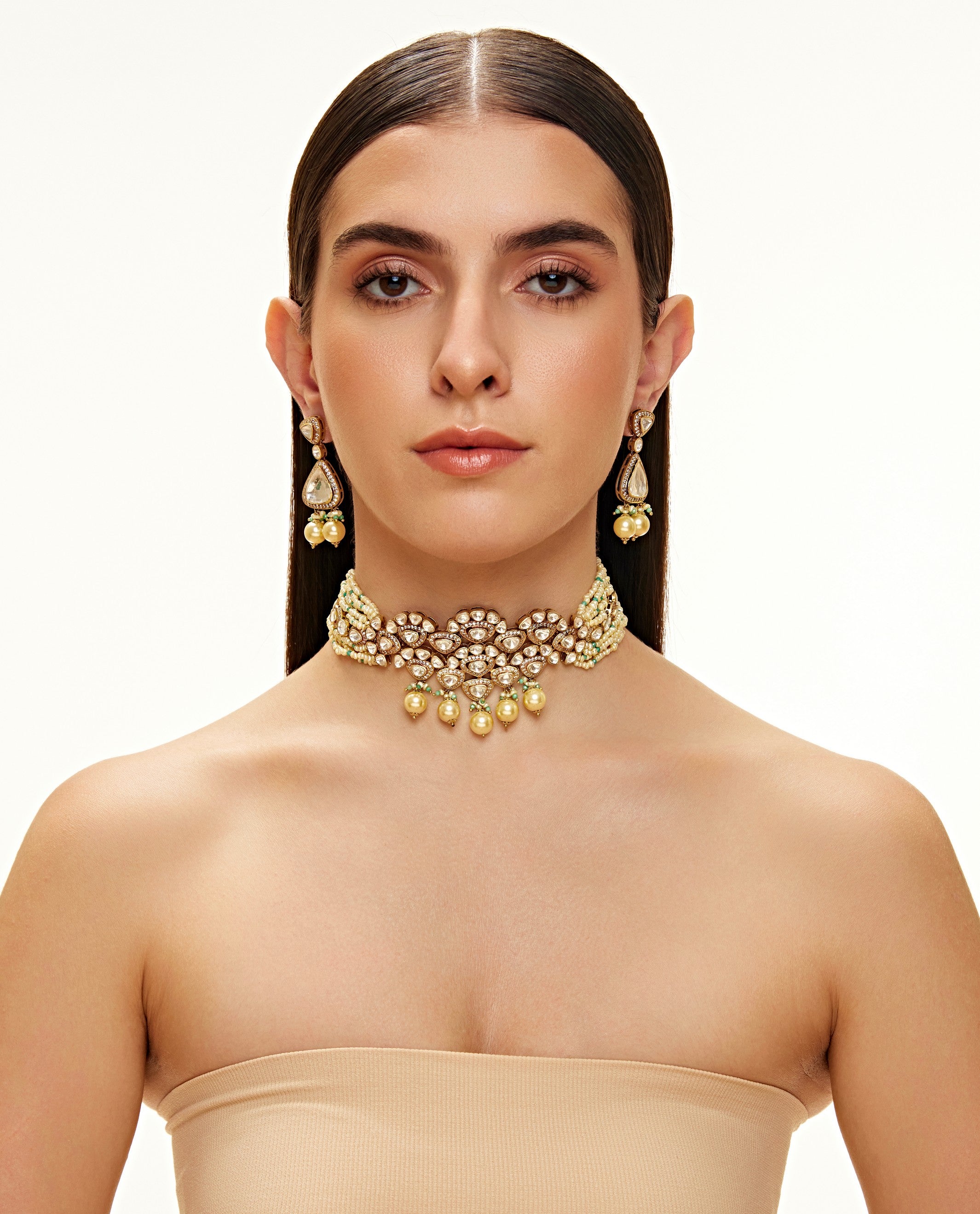 Grisha polki mukta choker set