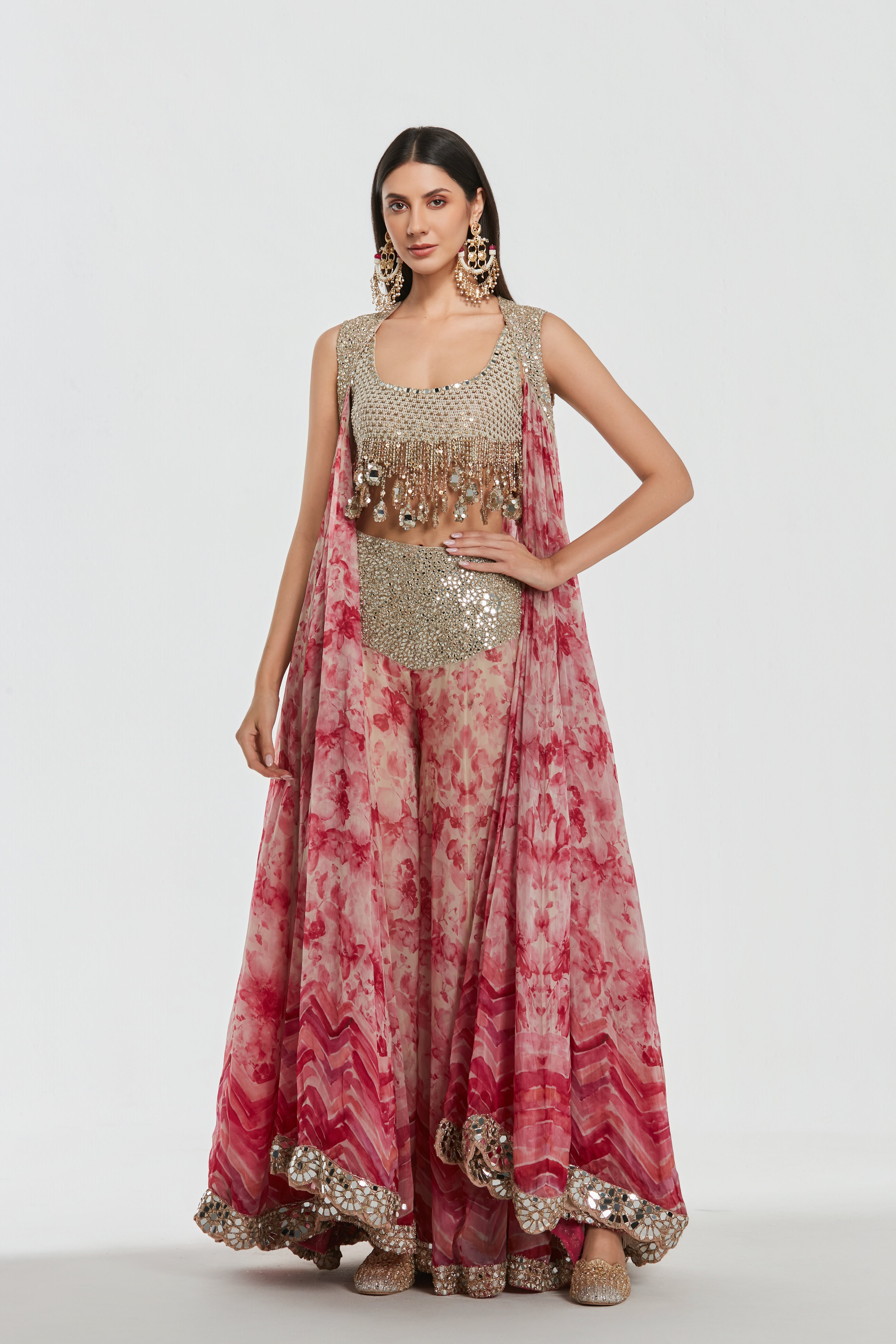 Mirror work , zari , sequins