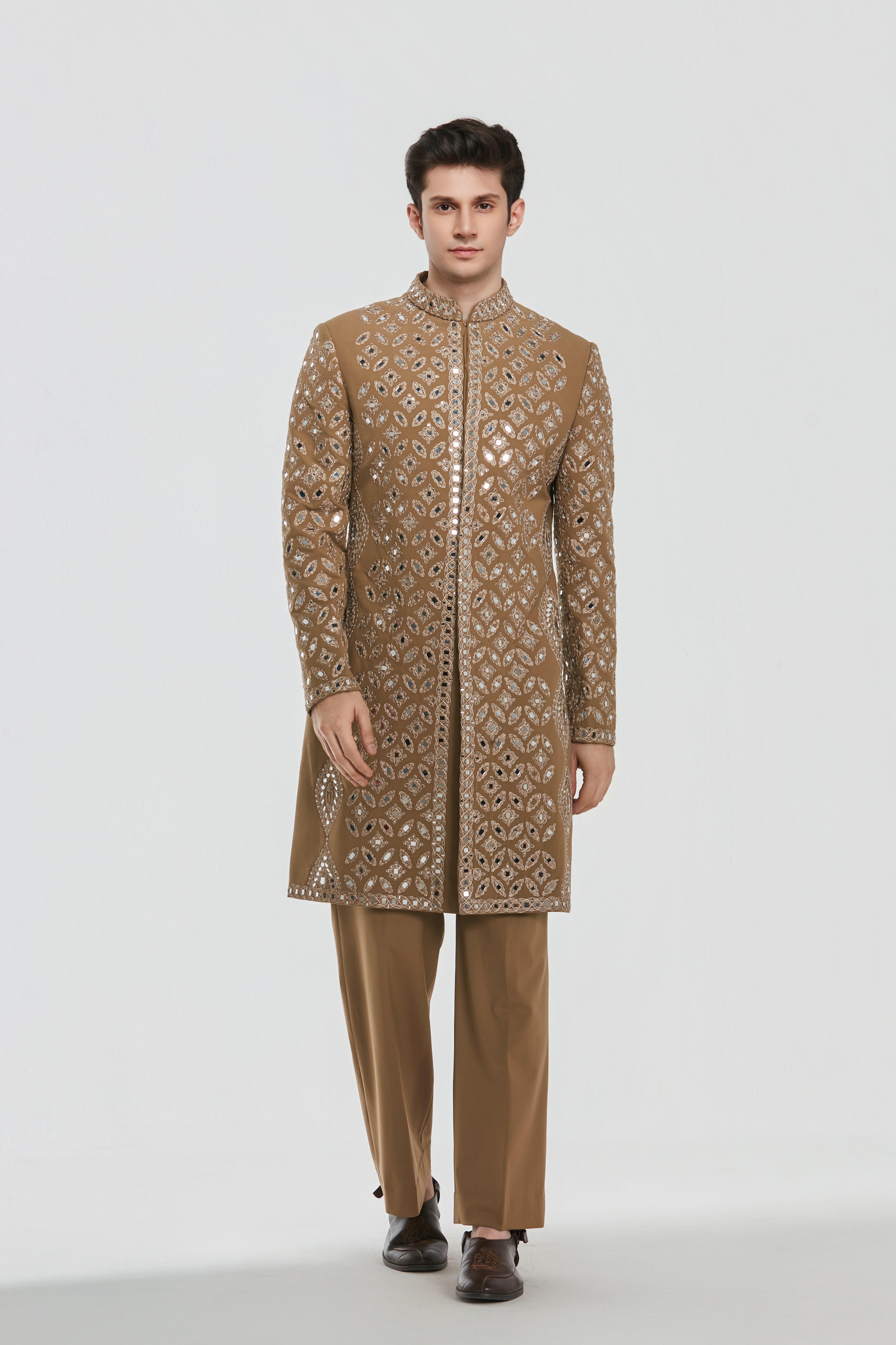 Sherwani and pant -Neo tech and Kurta and stole - Heavy chanderi