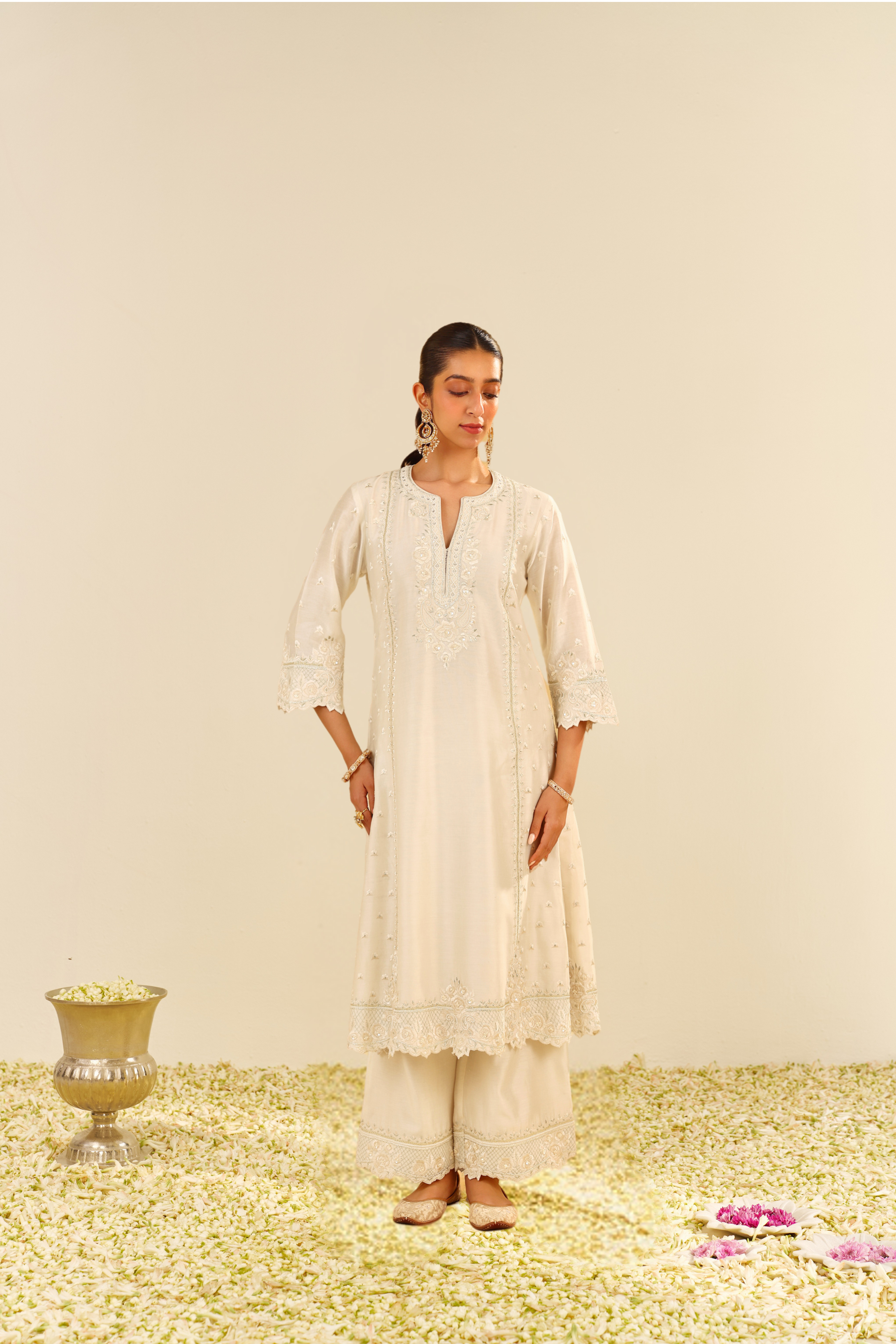 SUMAIYA - A-LINE KURTA WITH PALAZZO AND DUPATTA