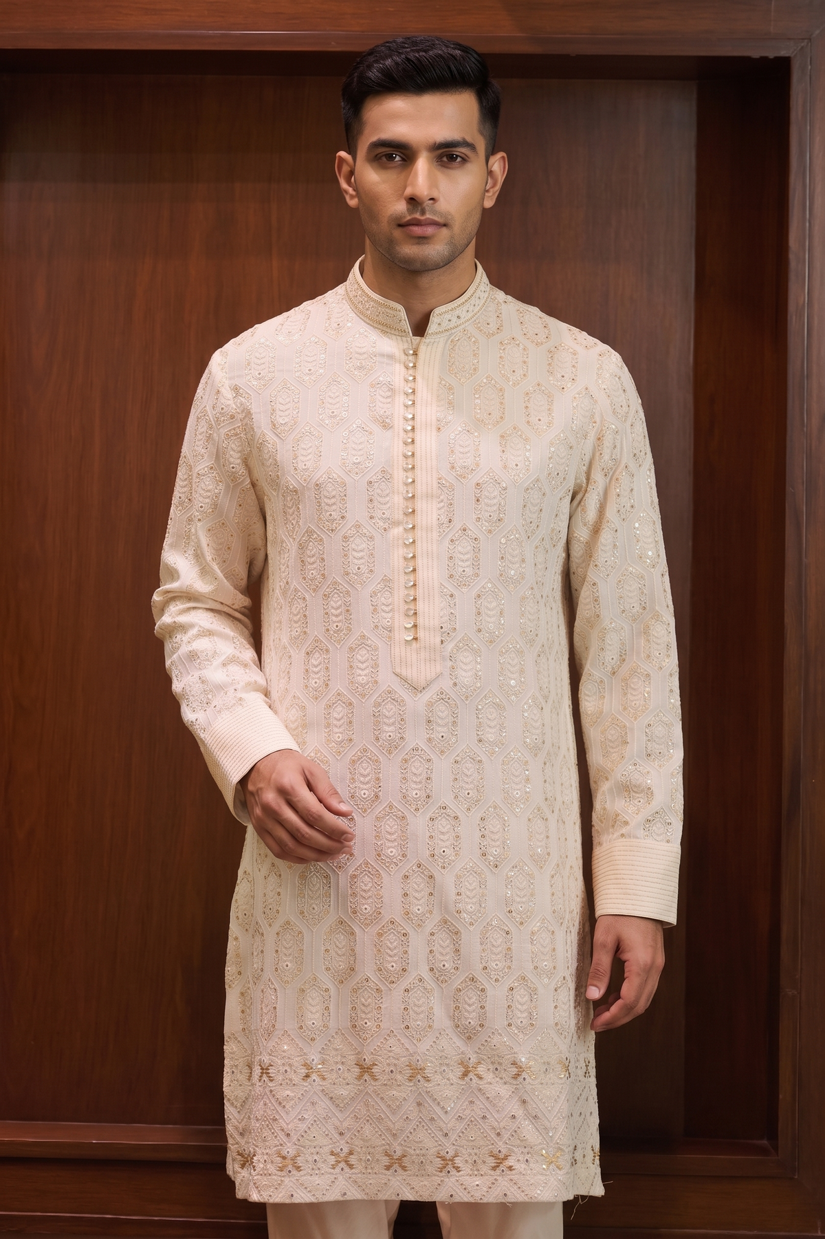 Ivory Georgette Kurta