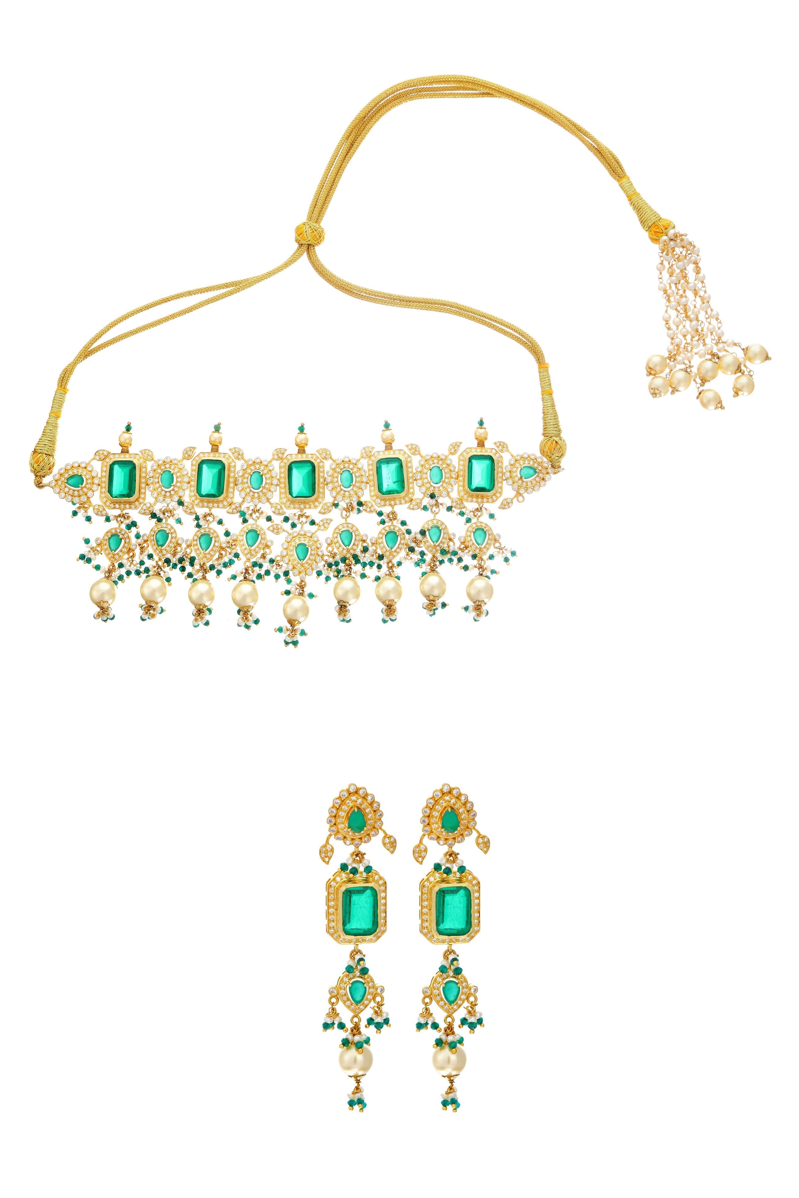 Emerald and Diamond Choker Set