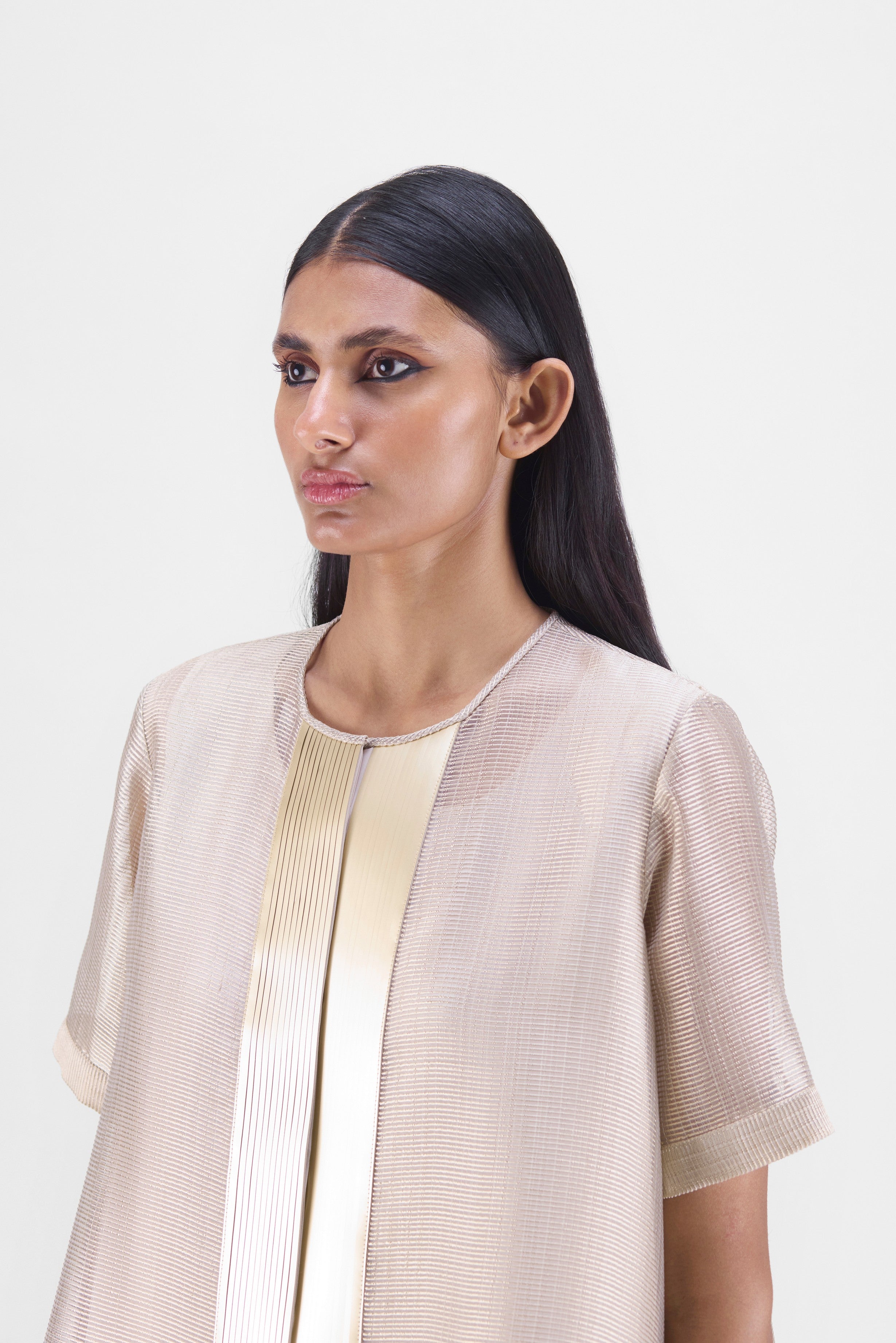 METALLIC SHEER SHIRT