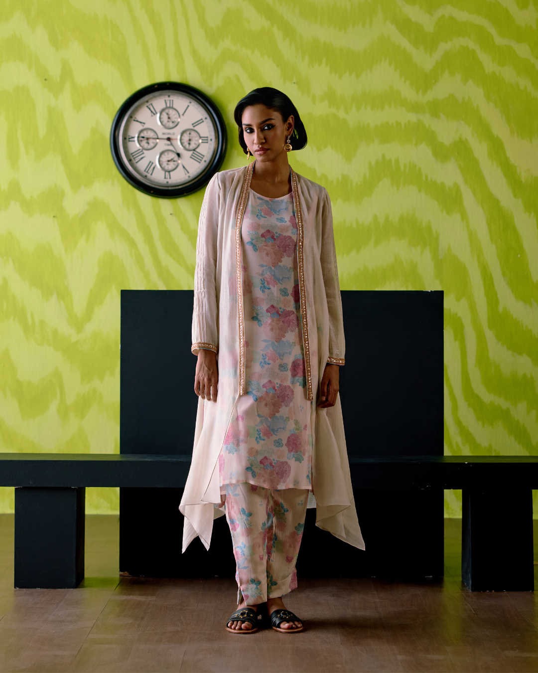 Ivory Overlay Jacket Set