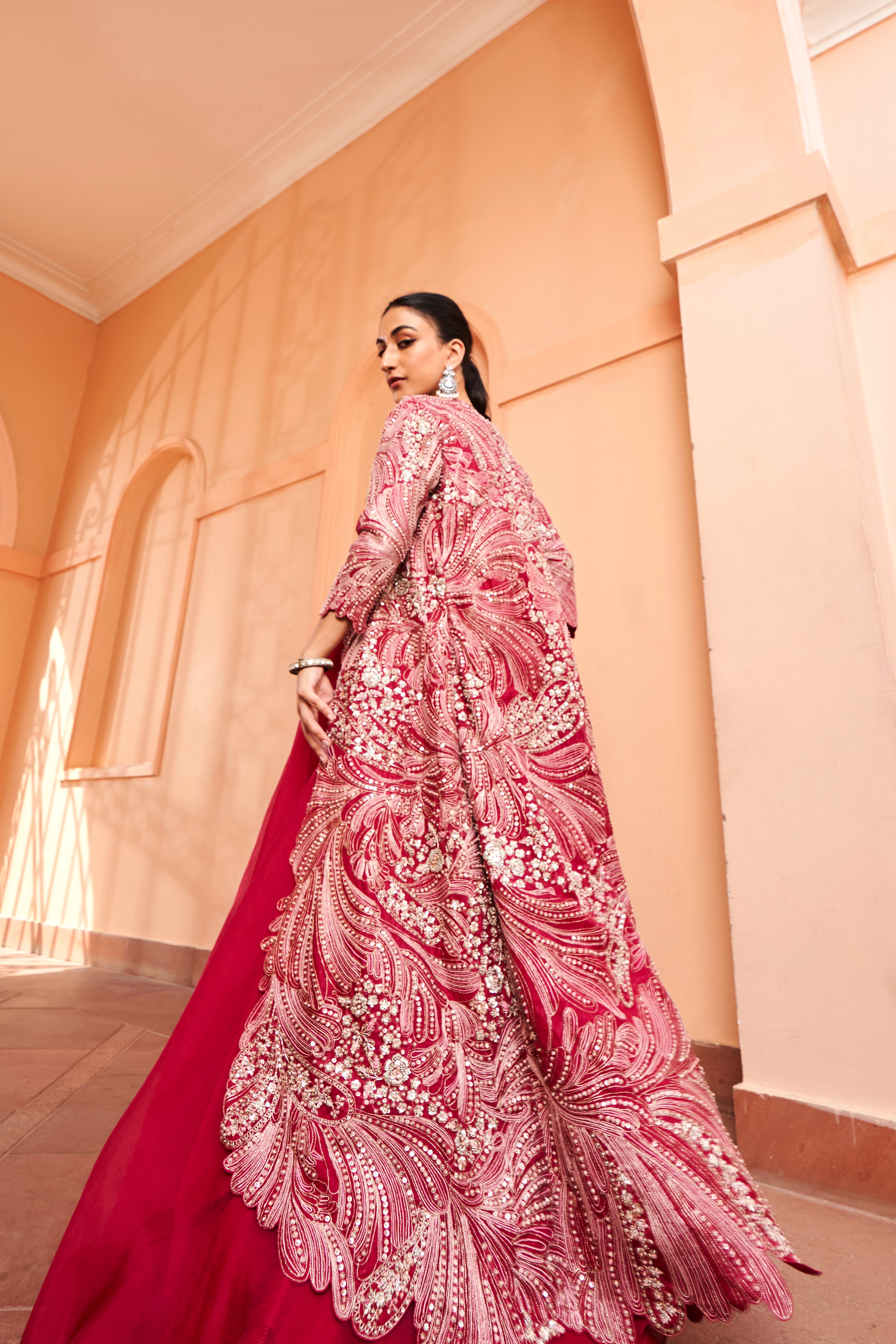 Cut Ruby Embroidered Jacket Set