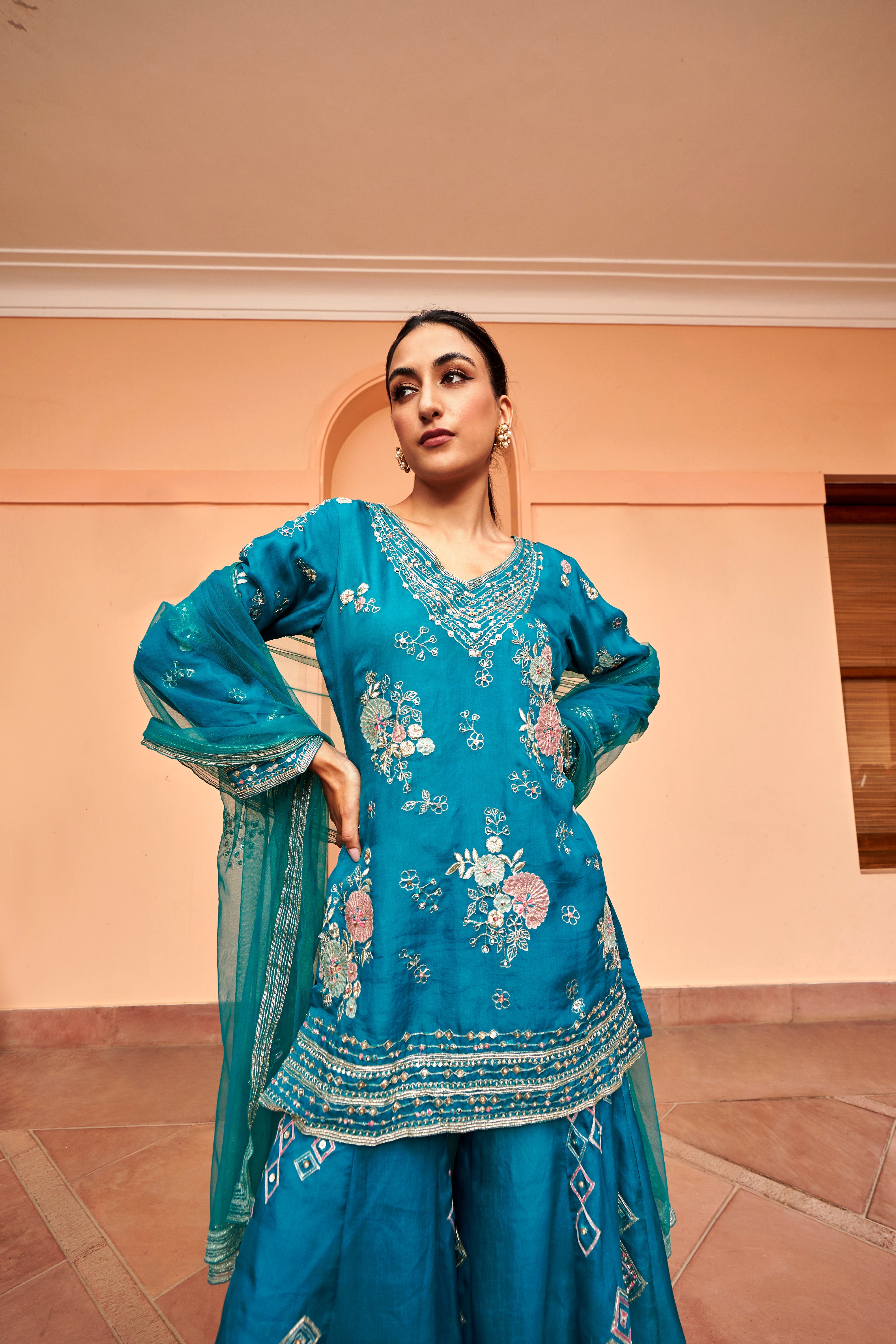 Pine Green Sharara Set