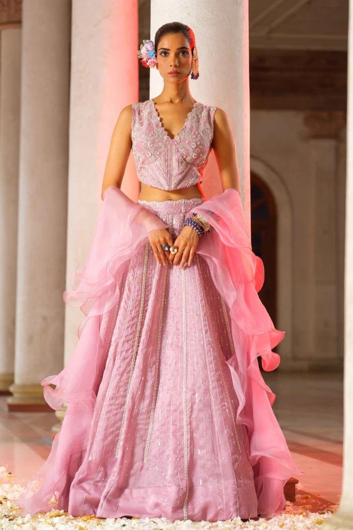 Mauve Lehenga Set