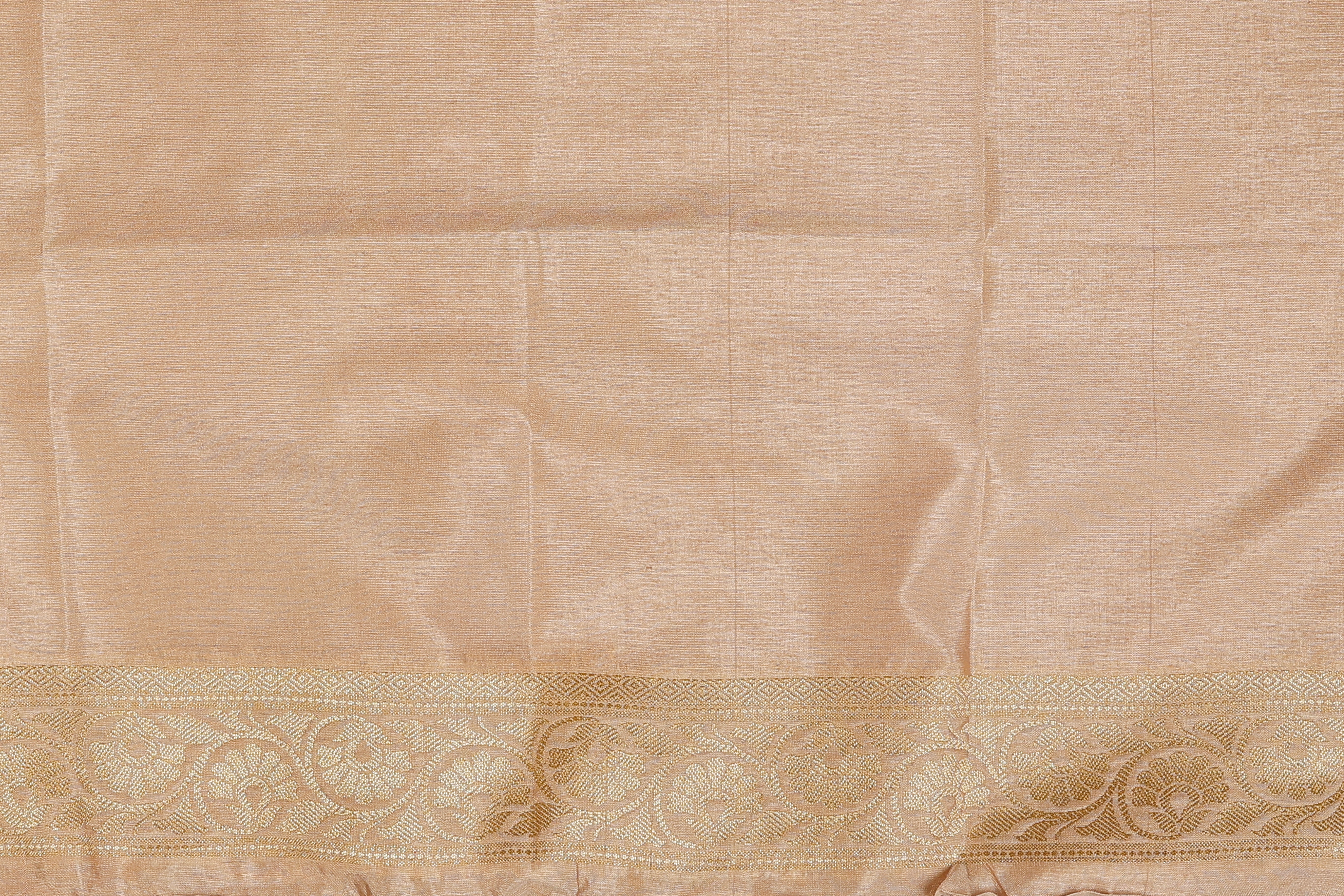 Beige Floral Meenakari Pure Silk Banarasi Handloom Saree