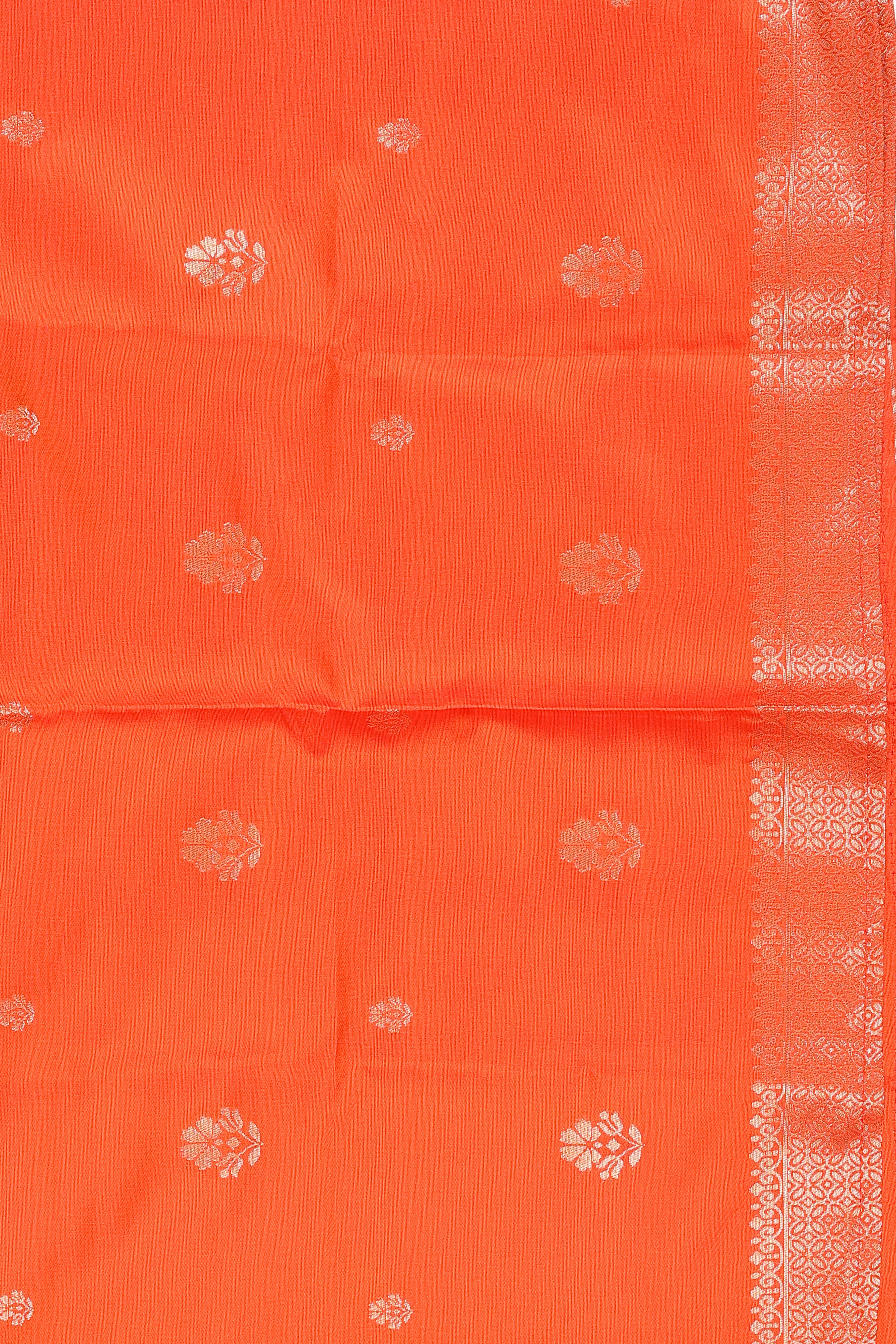Orange Pure Silk Banarasi Handloom Saree