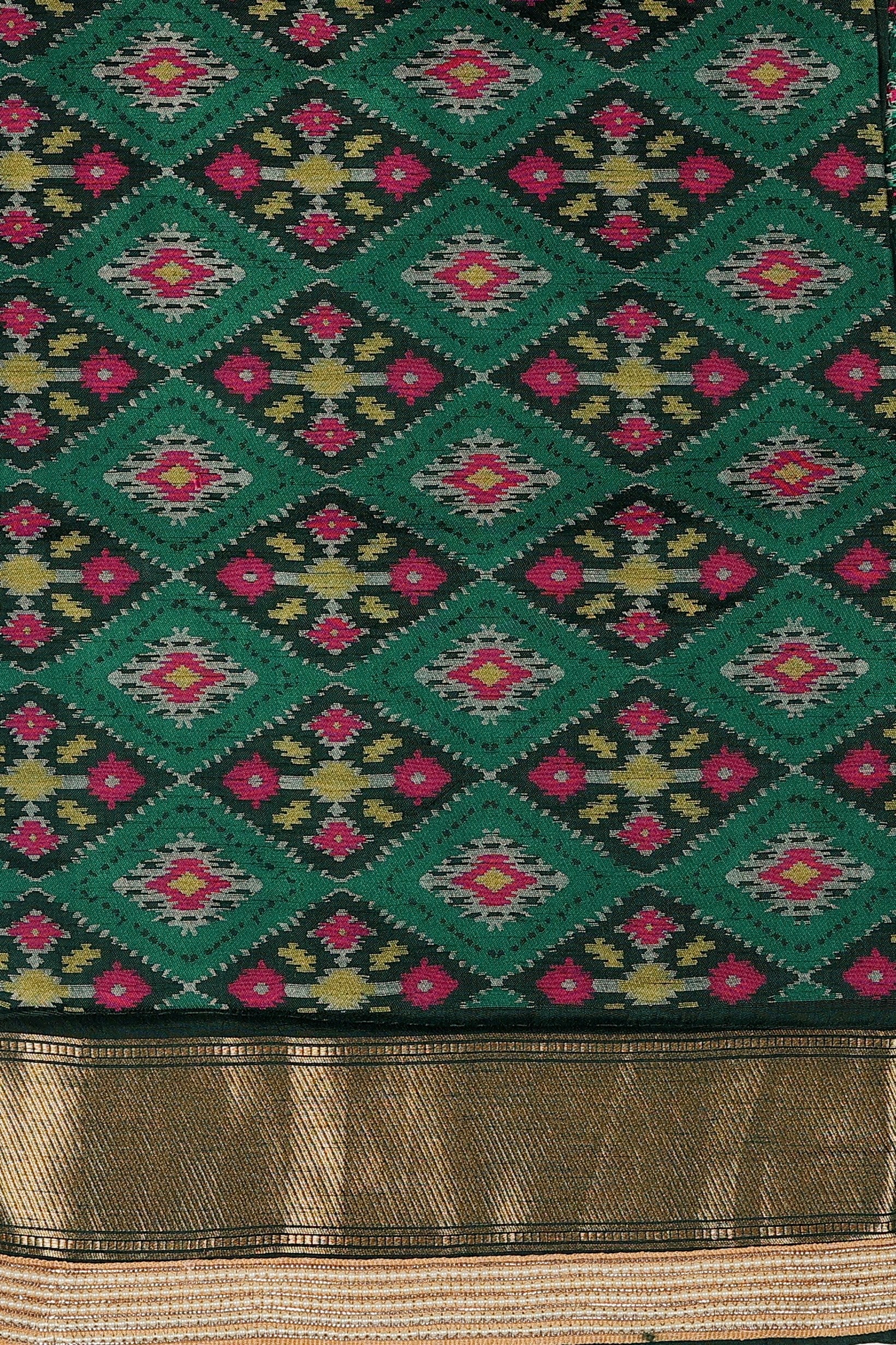 Magenta-Green Pure Katan Silk Banarasi Handloom Saree