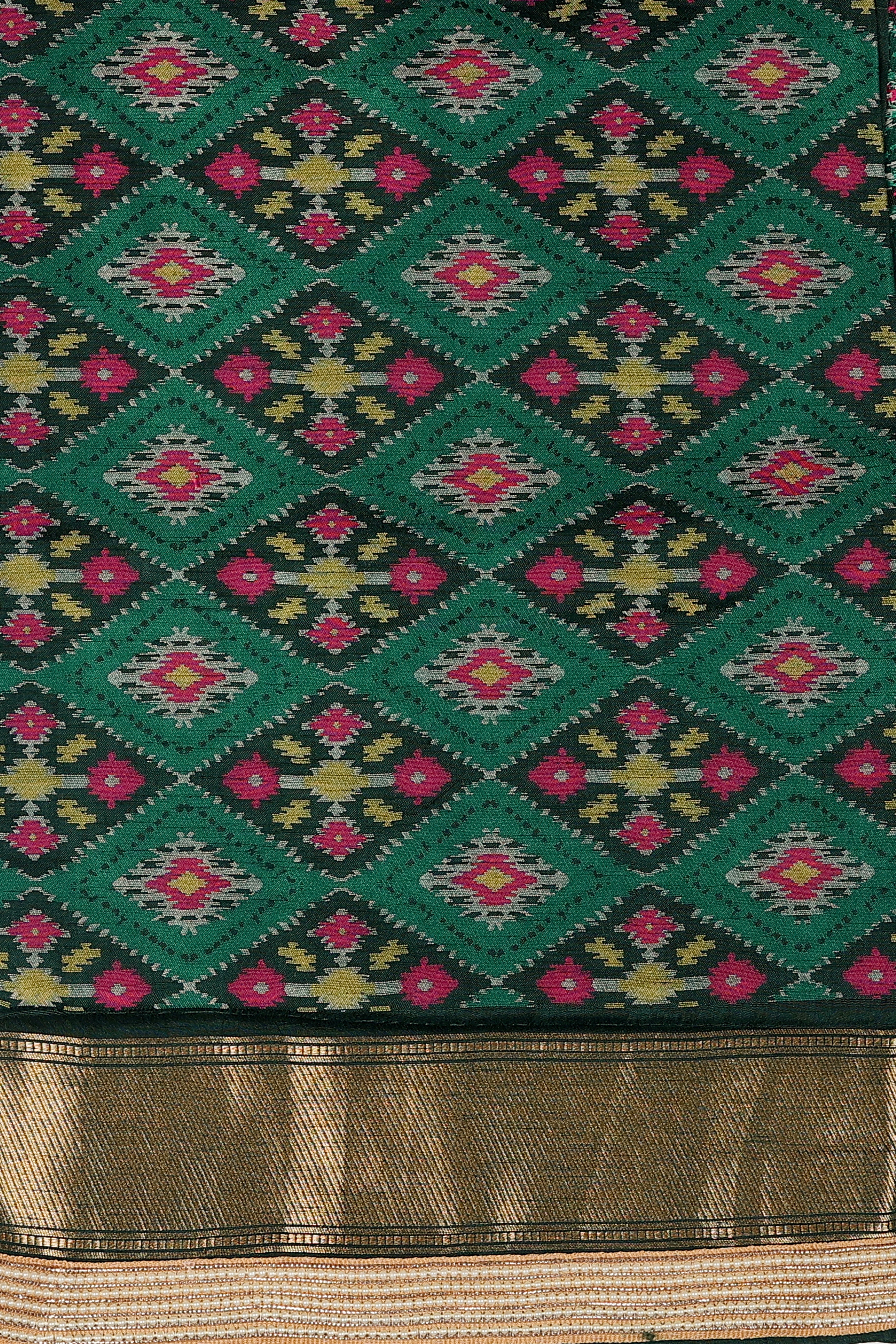 Magenta-Green Pure Katan Silk Banarasi Handloom Saree