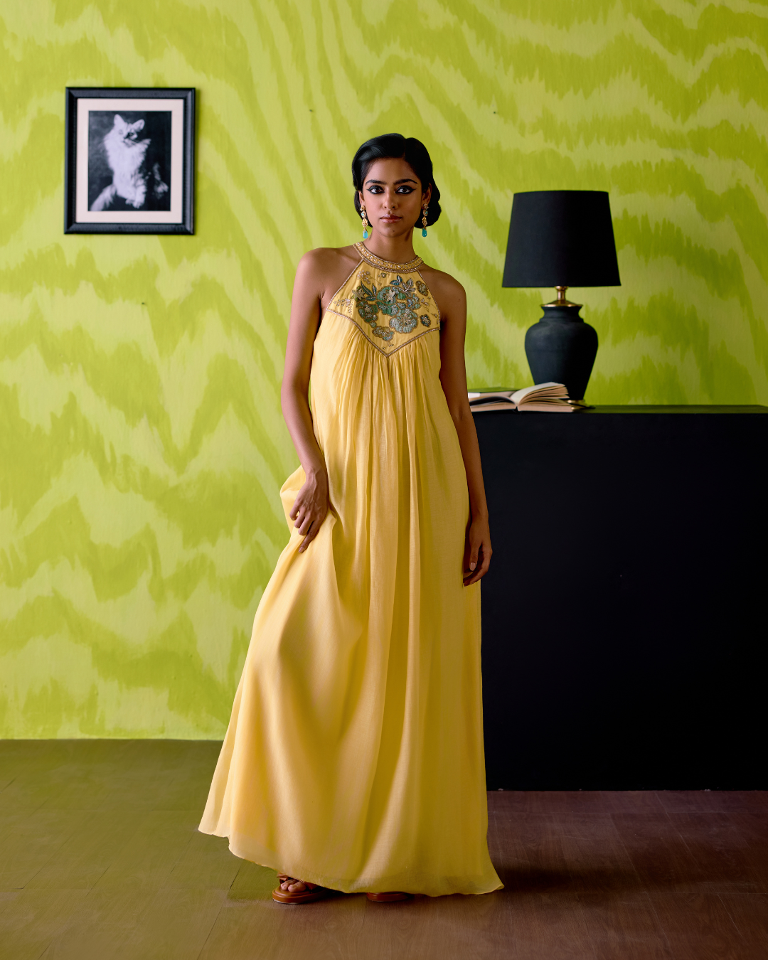 Buttercup Yellow Halter Neck Dress