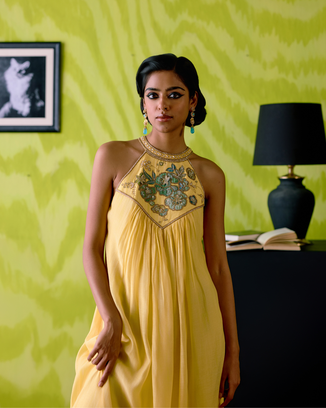 Buttercup Yellow Halter Neck Dress