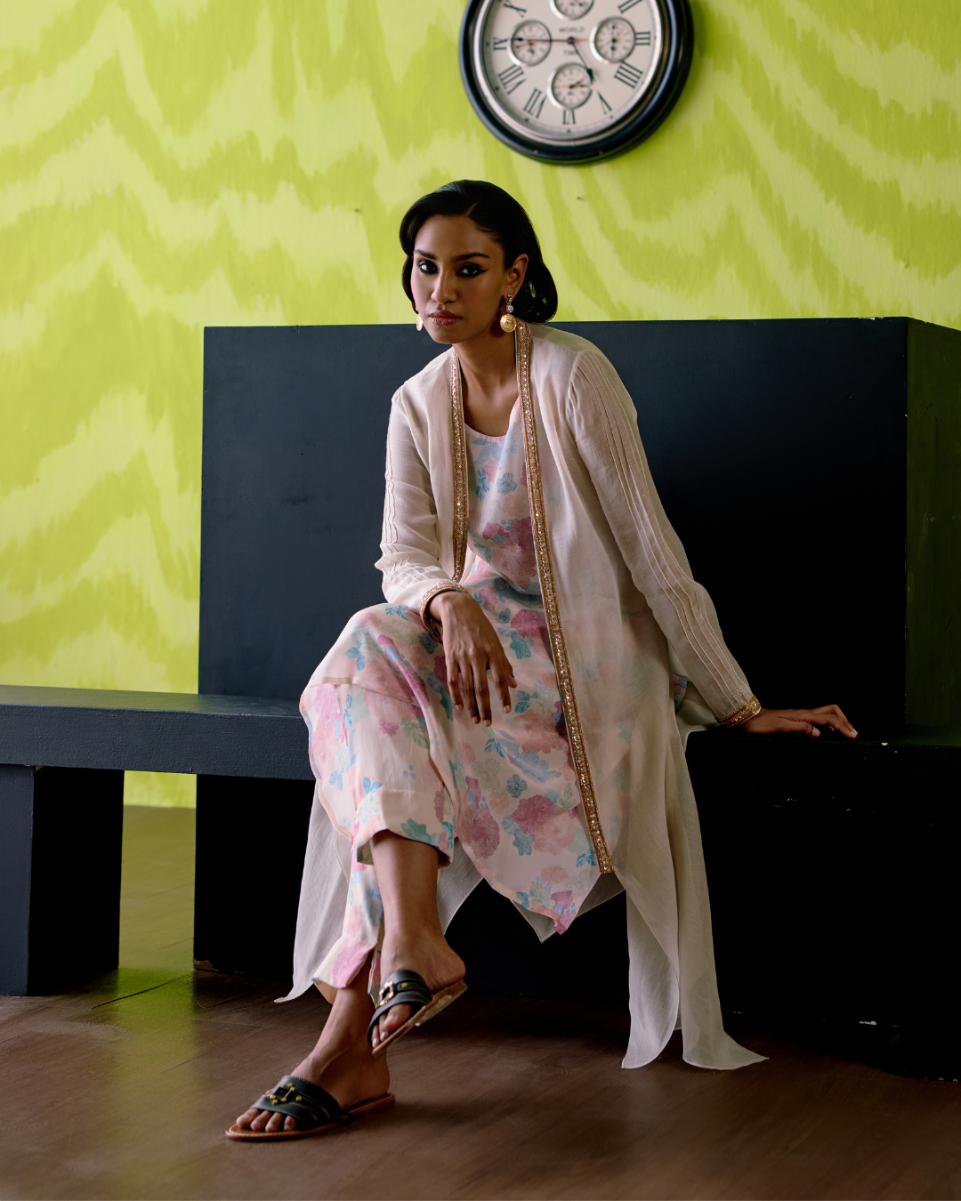 Ivory Overlay Jacket Set
