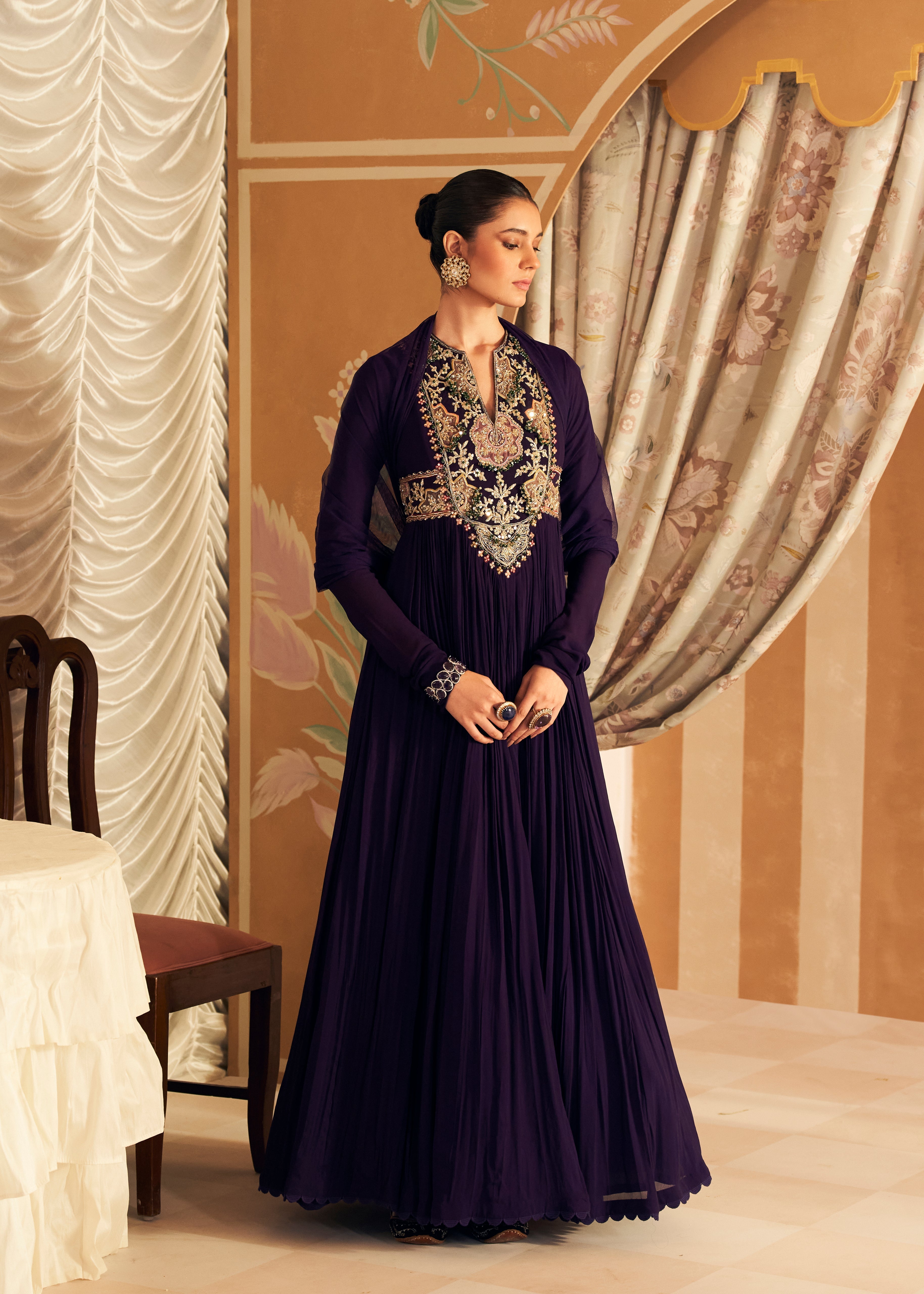 Banafsha Anarkali set