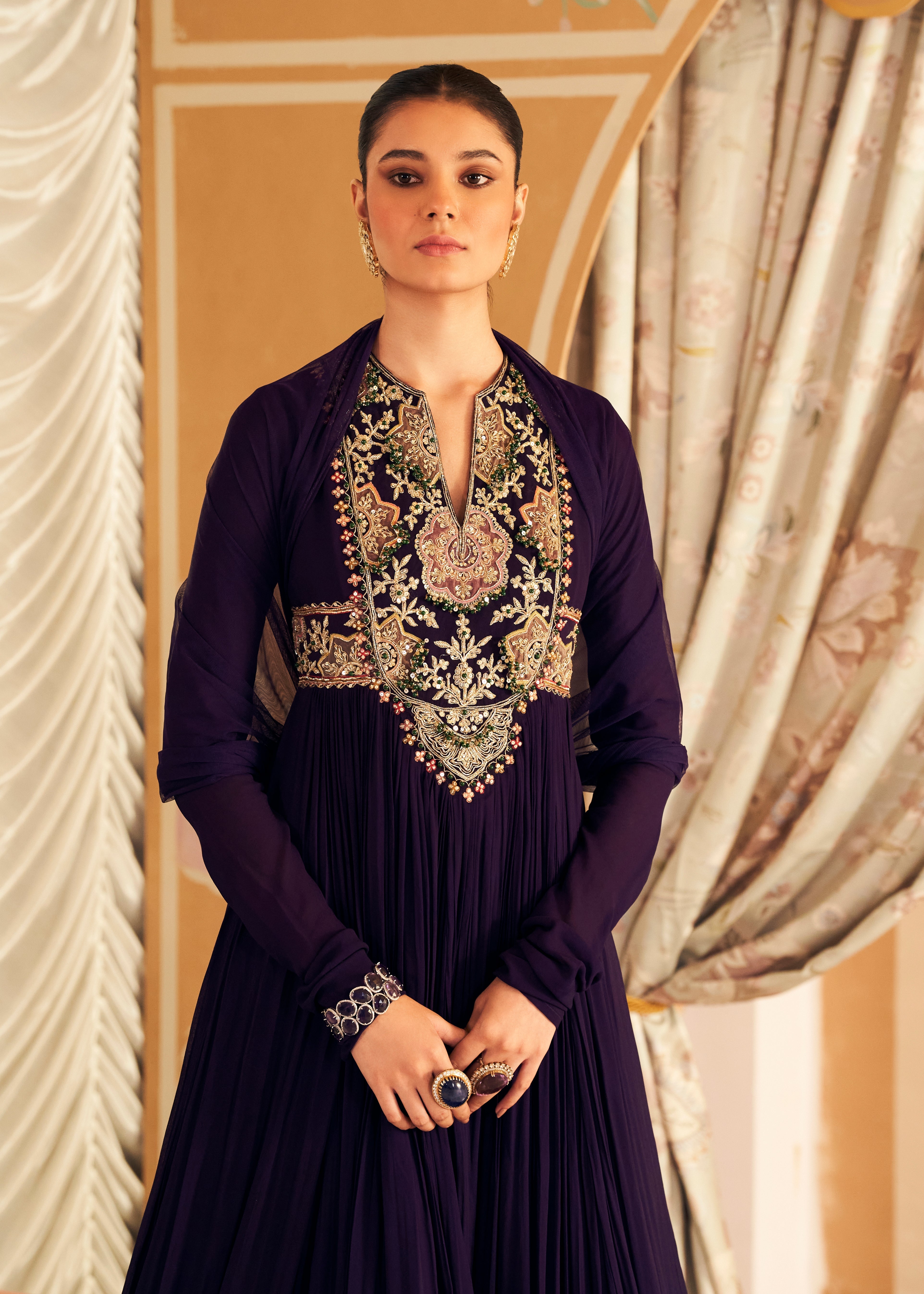 Banafsha Anarkali set