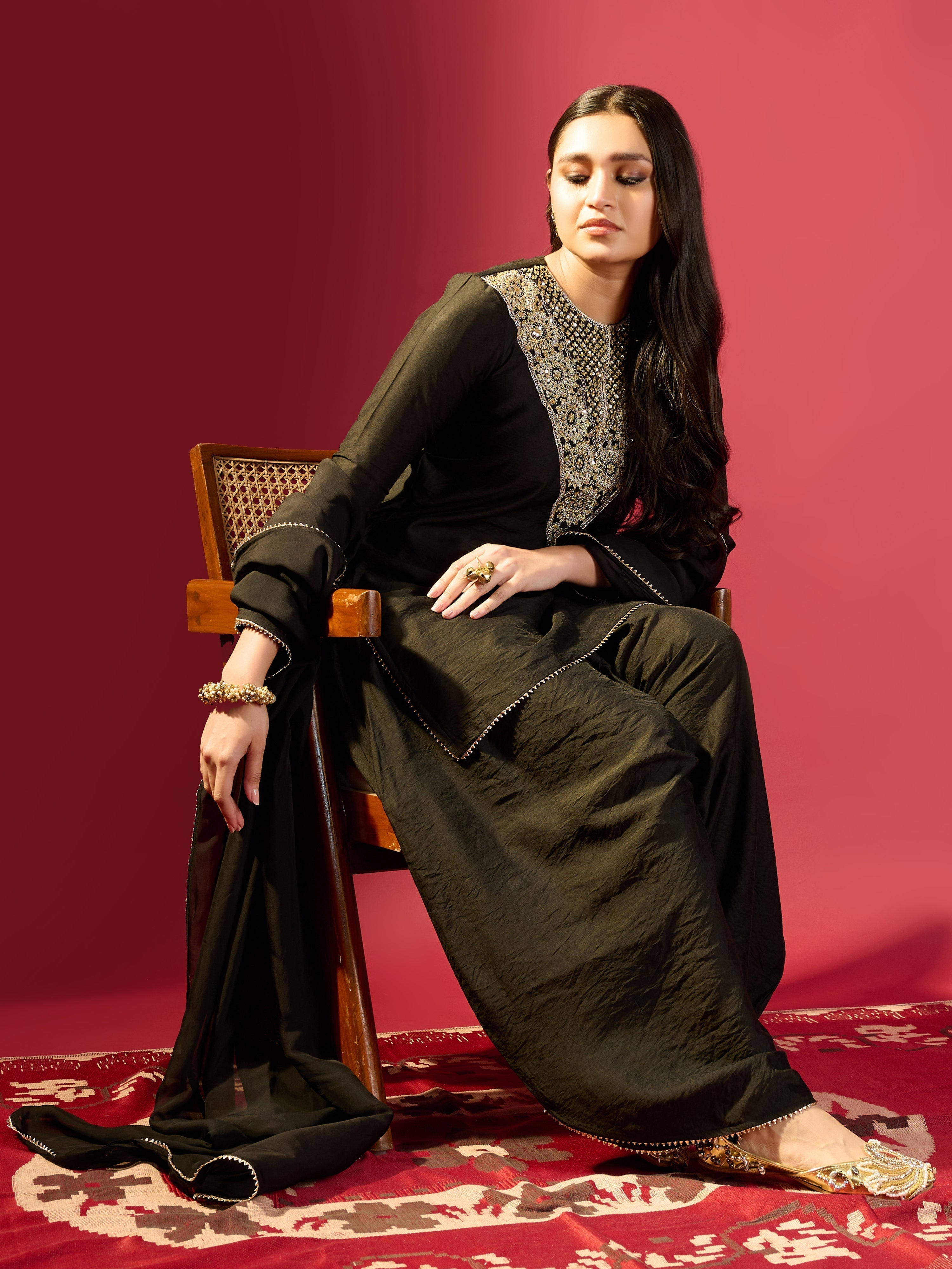 Black Dhoti & Kurta Set