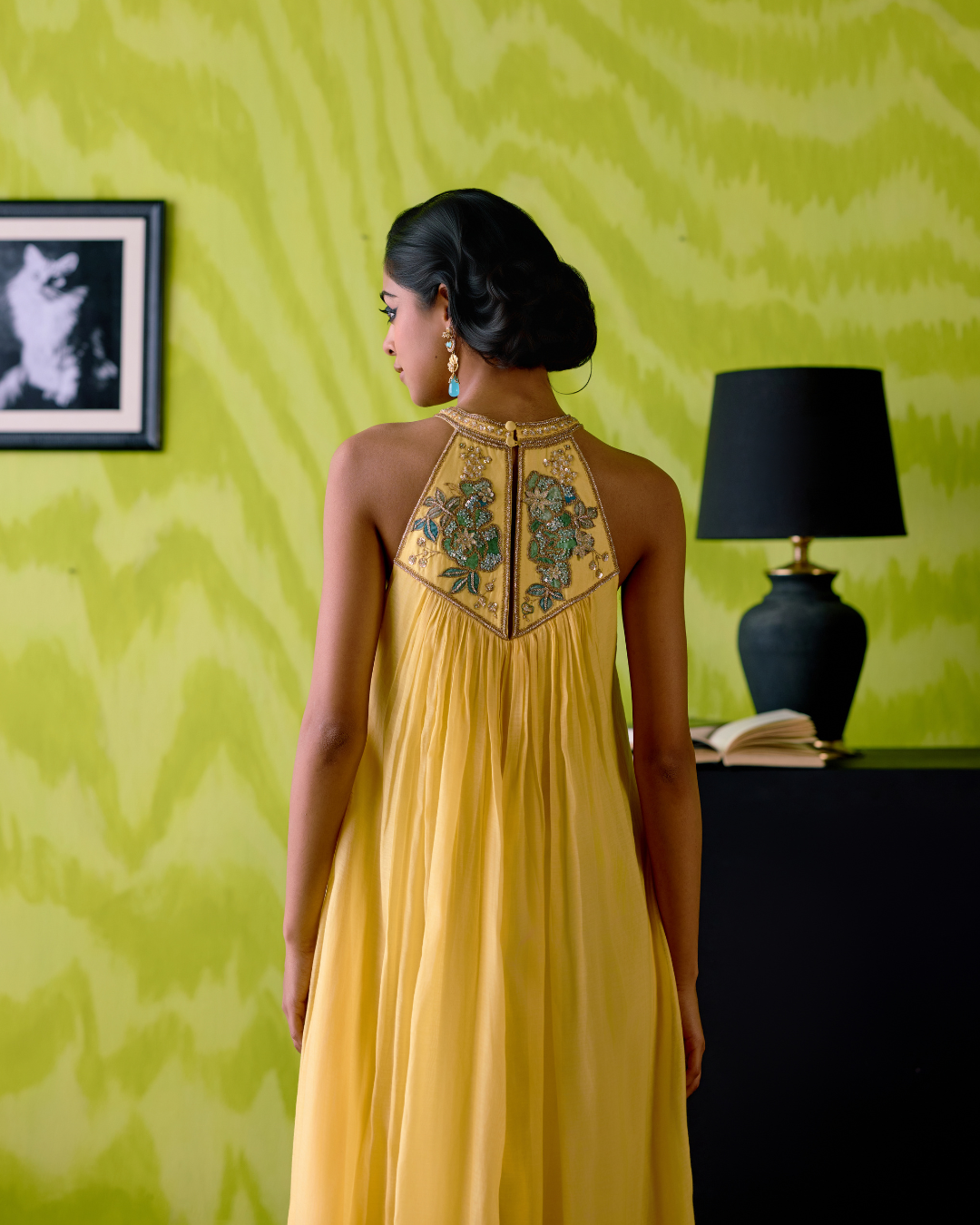 Buttercup Yellow Halter Neck Dress