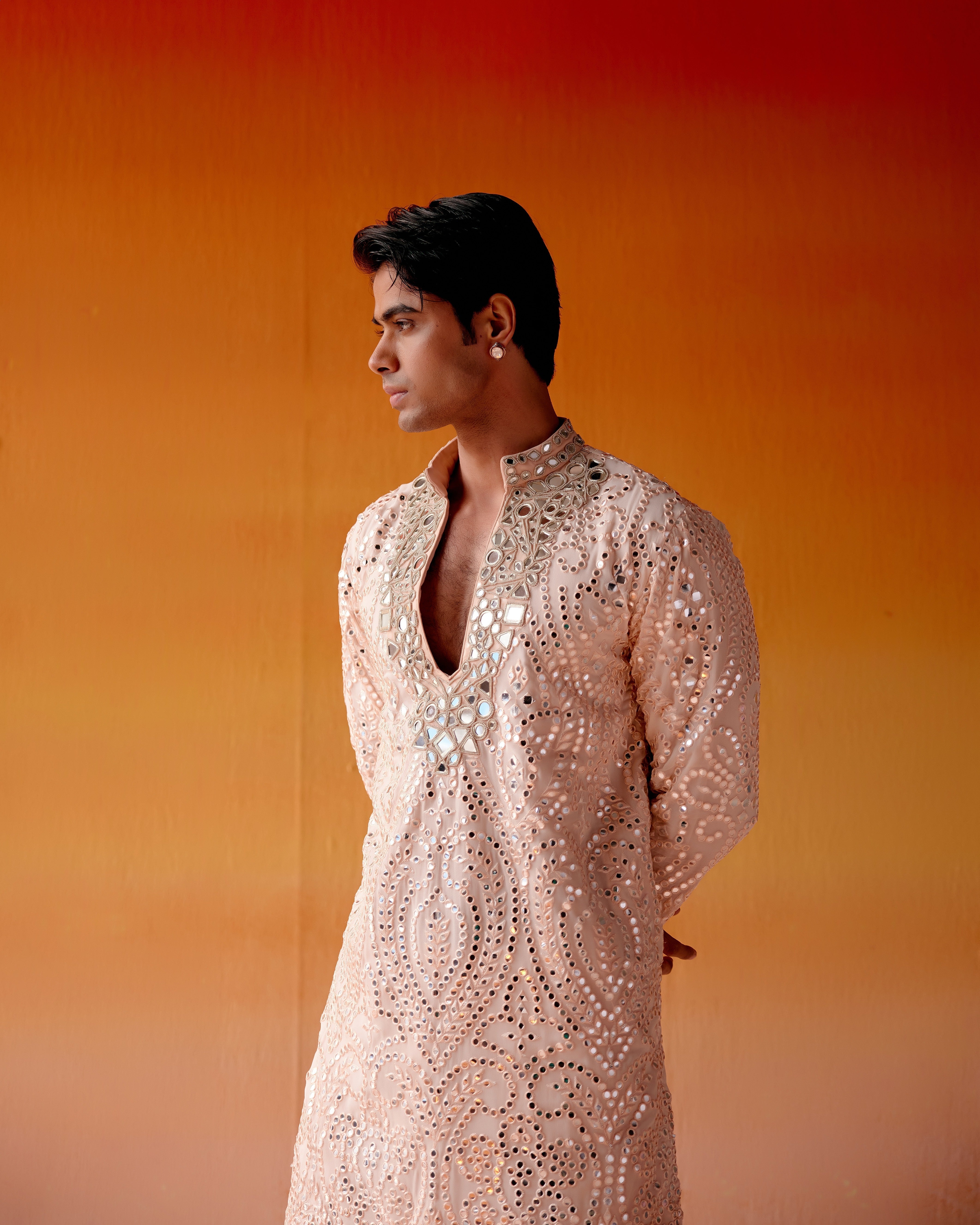 AFGHANI MIRRORWORK KURTA WITH SALWAR