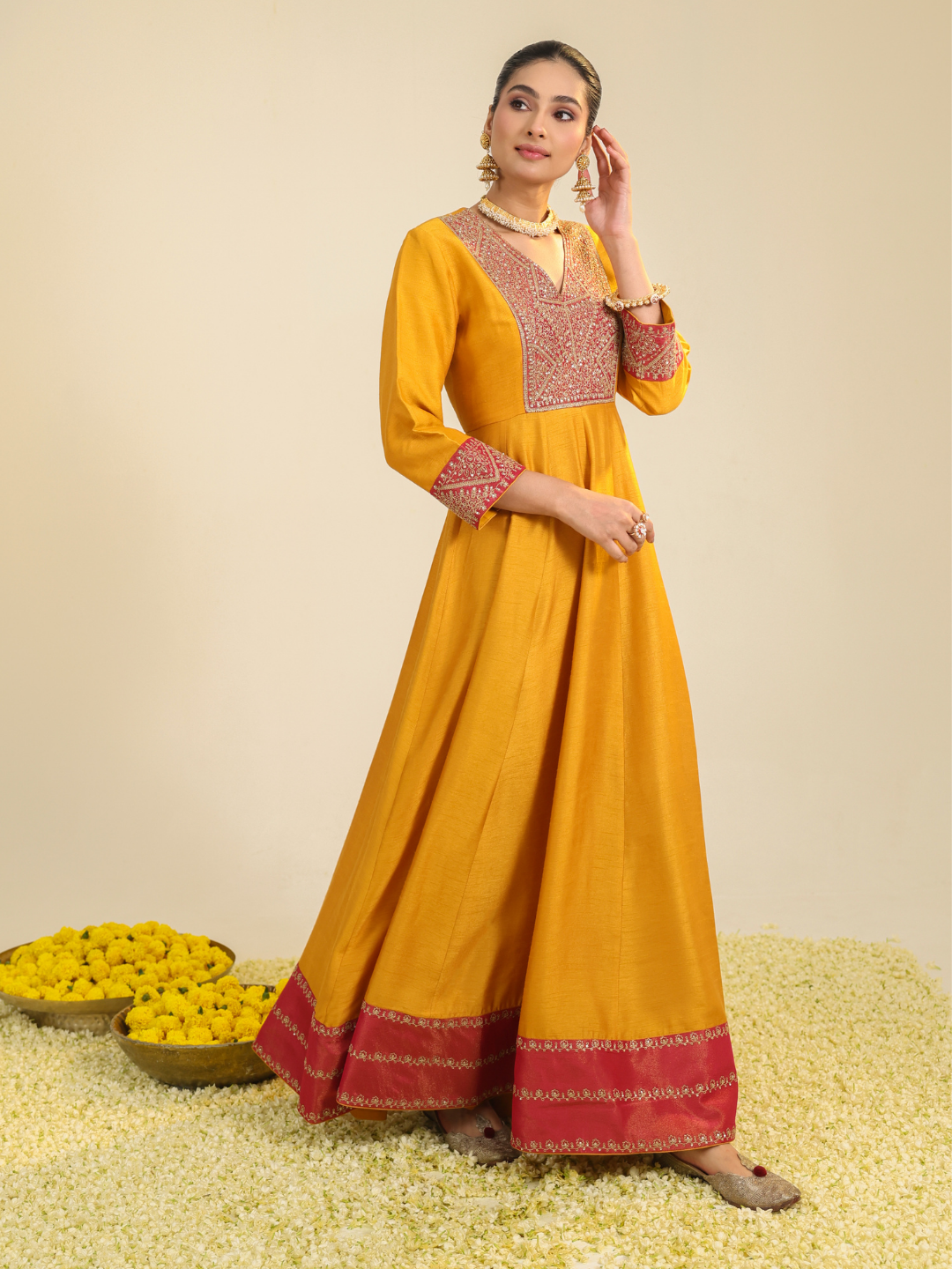 Rust Samaira Anarkali Set