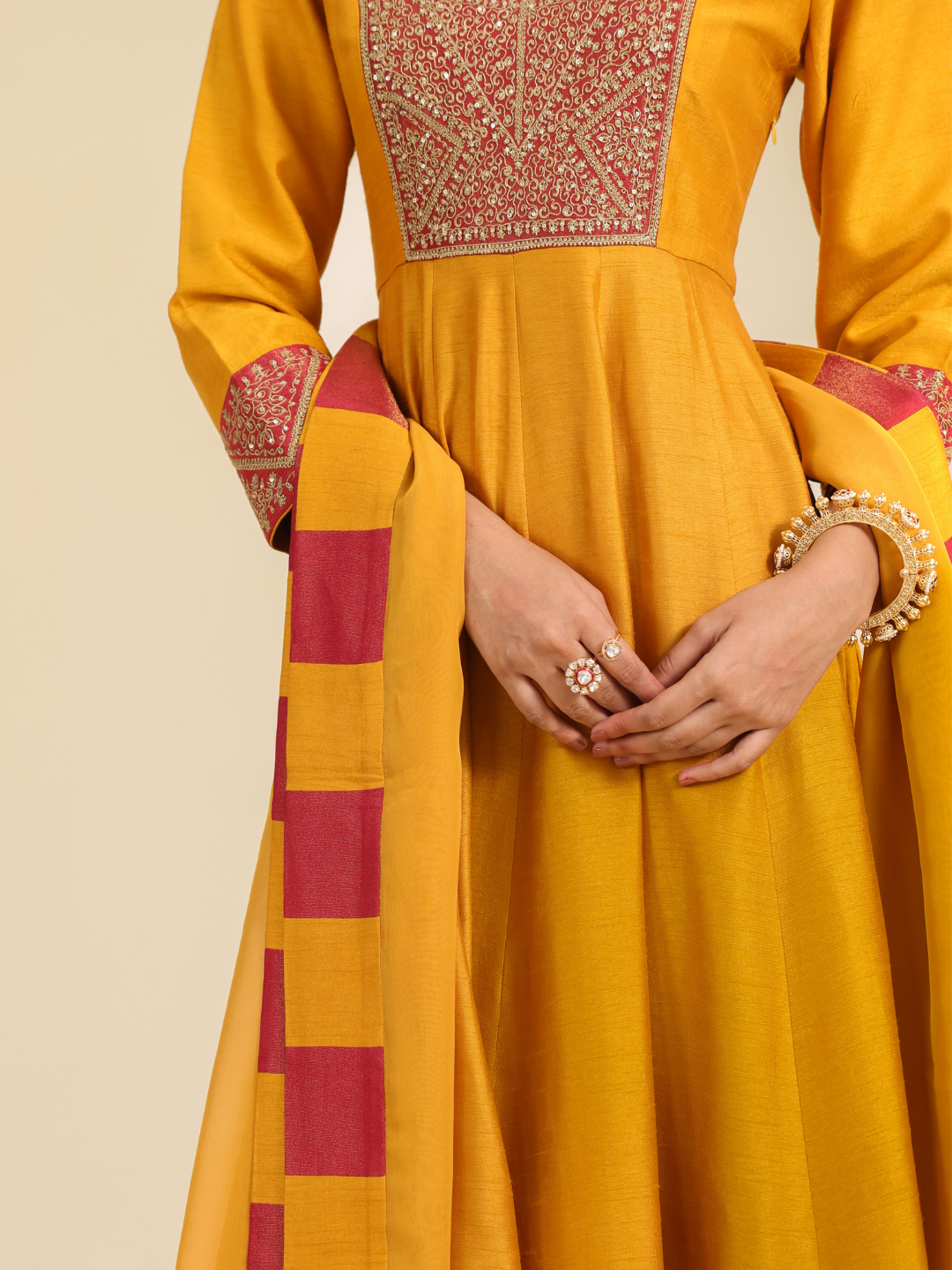 Rust Samaira Anarkali Set