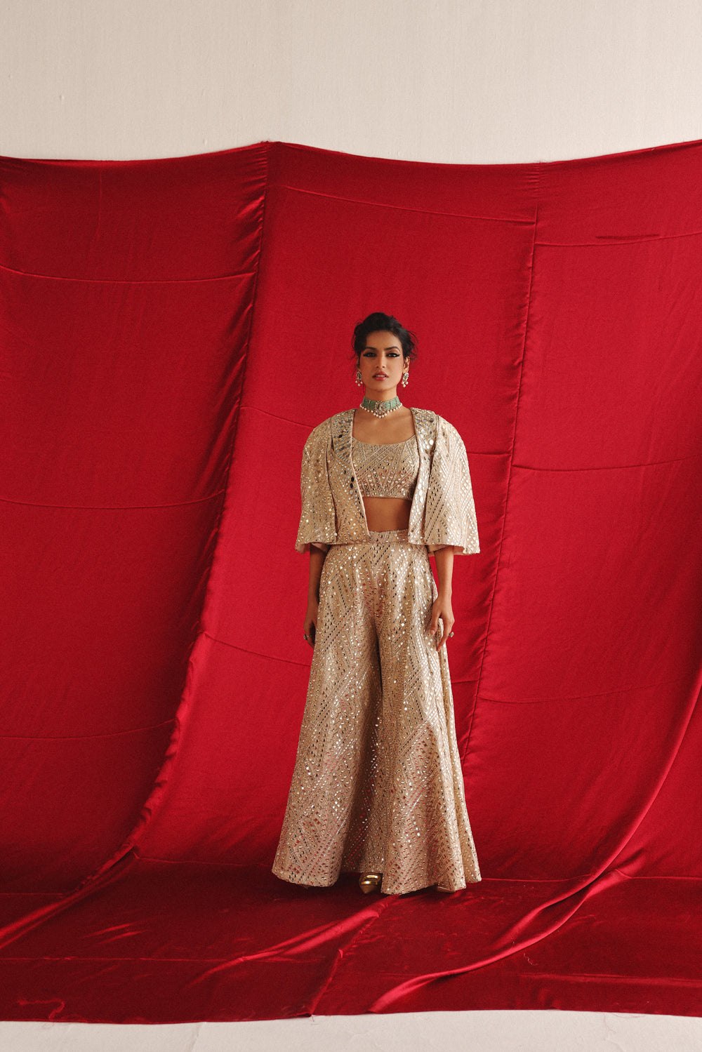 TUX COLLAR CAPE SLEEVES JACKET