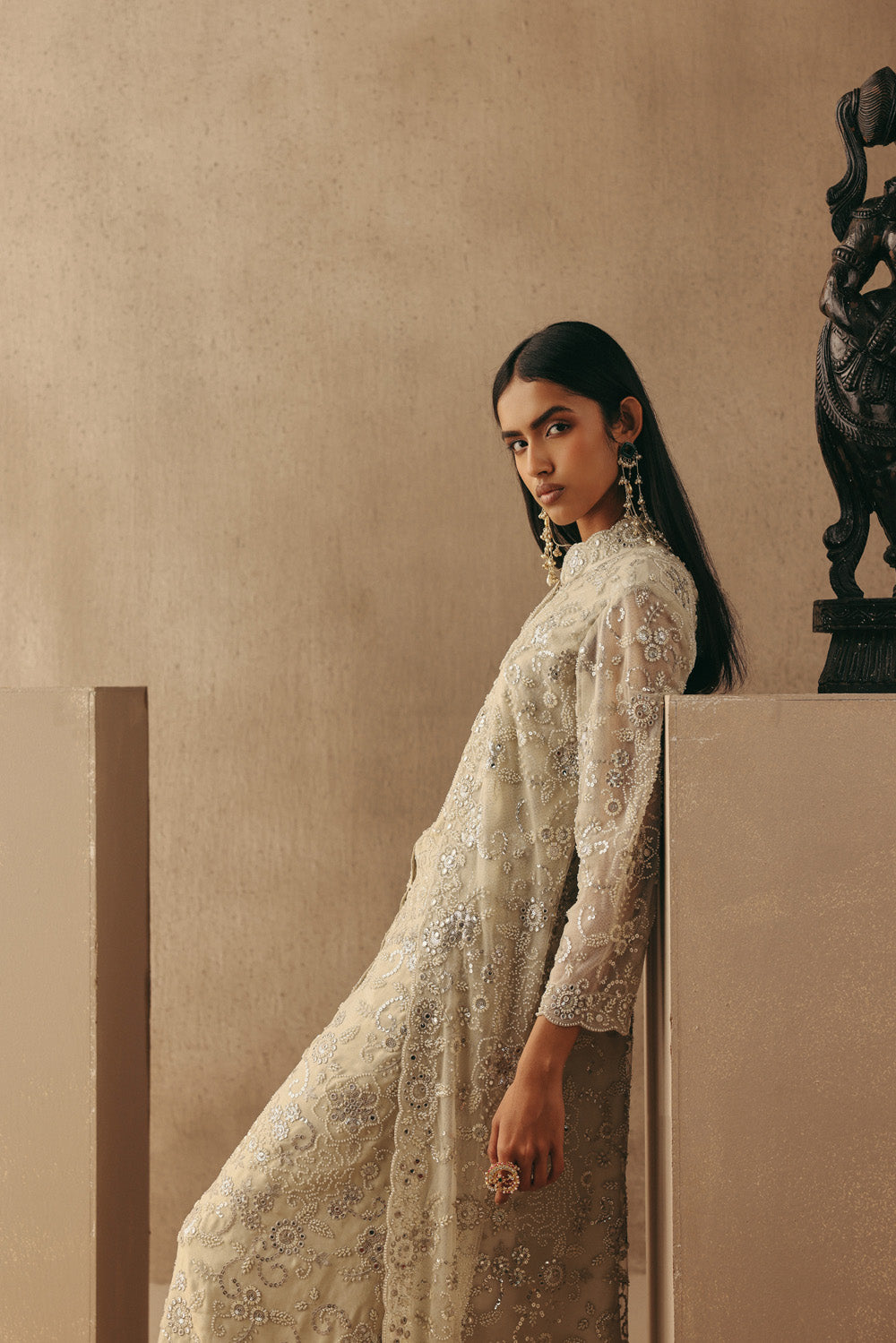BROCADE CIGARETTE PANTS