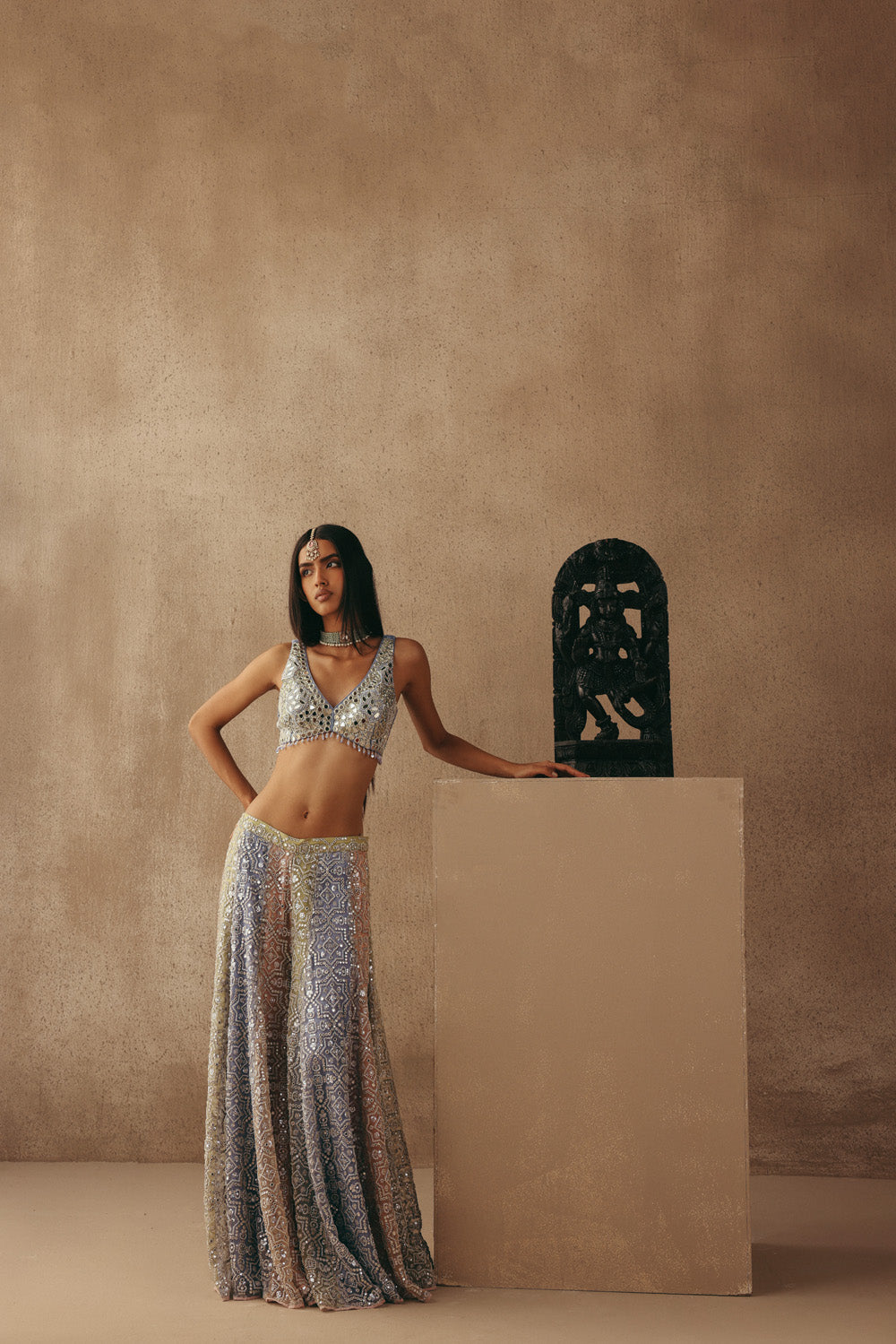 MIRRORWORK SHARARA LEHENGA
