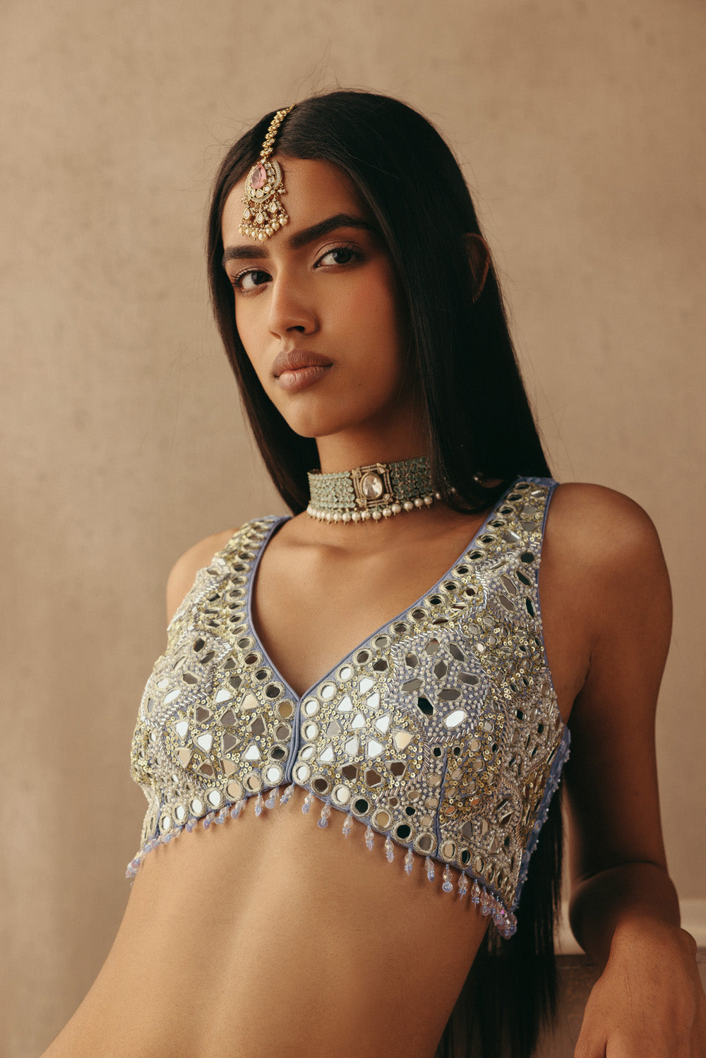 MIRRORWORK SHARARA LEHENGA