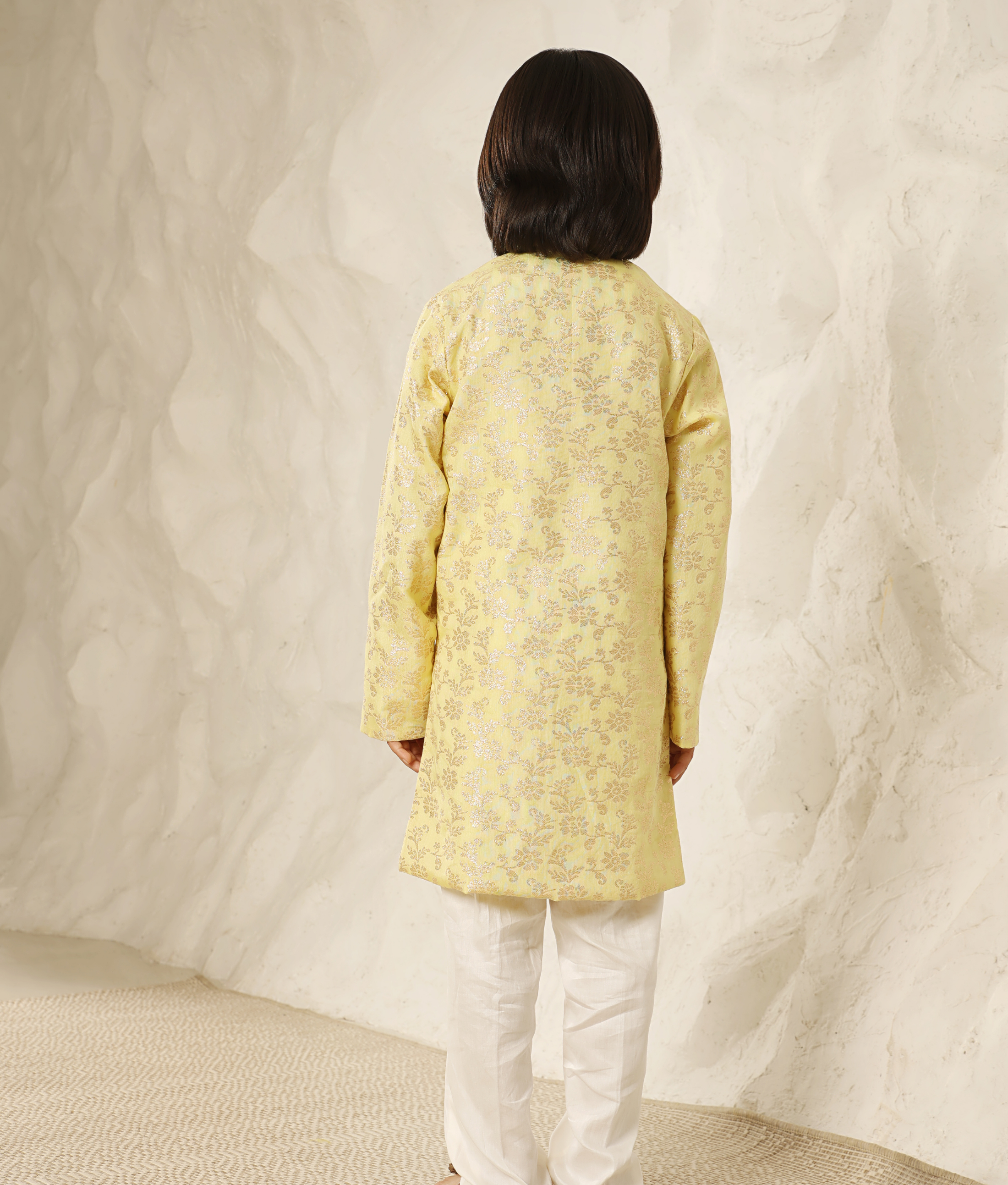 Yellow Chanderi Kurta with Pant