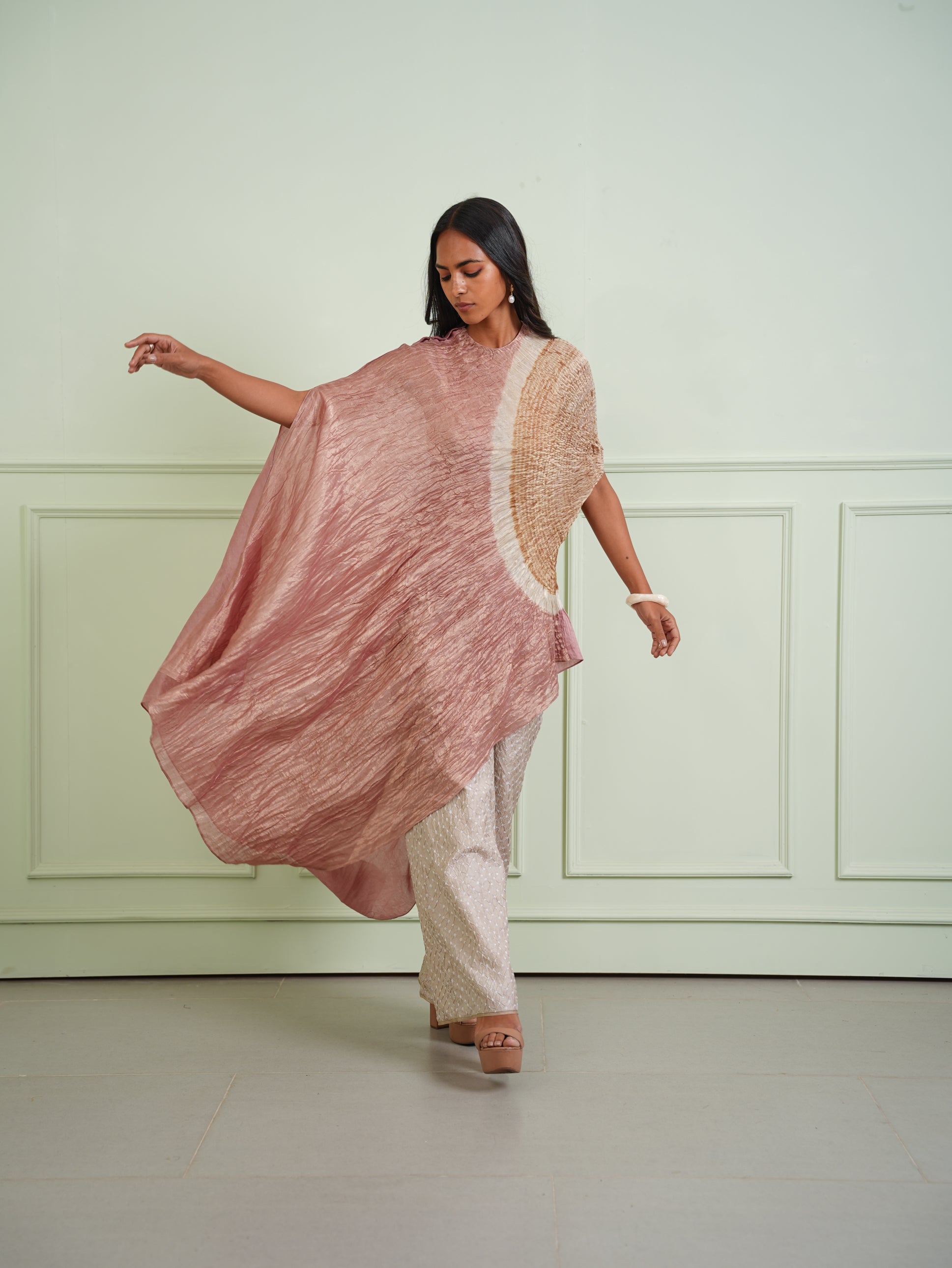 SHIBORI TISSUE ASYM DRESS