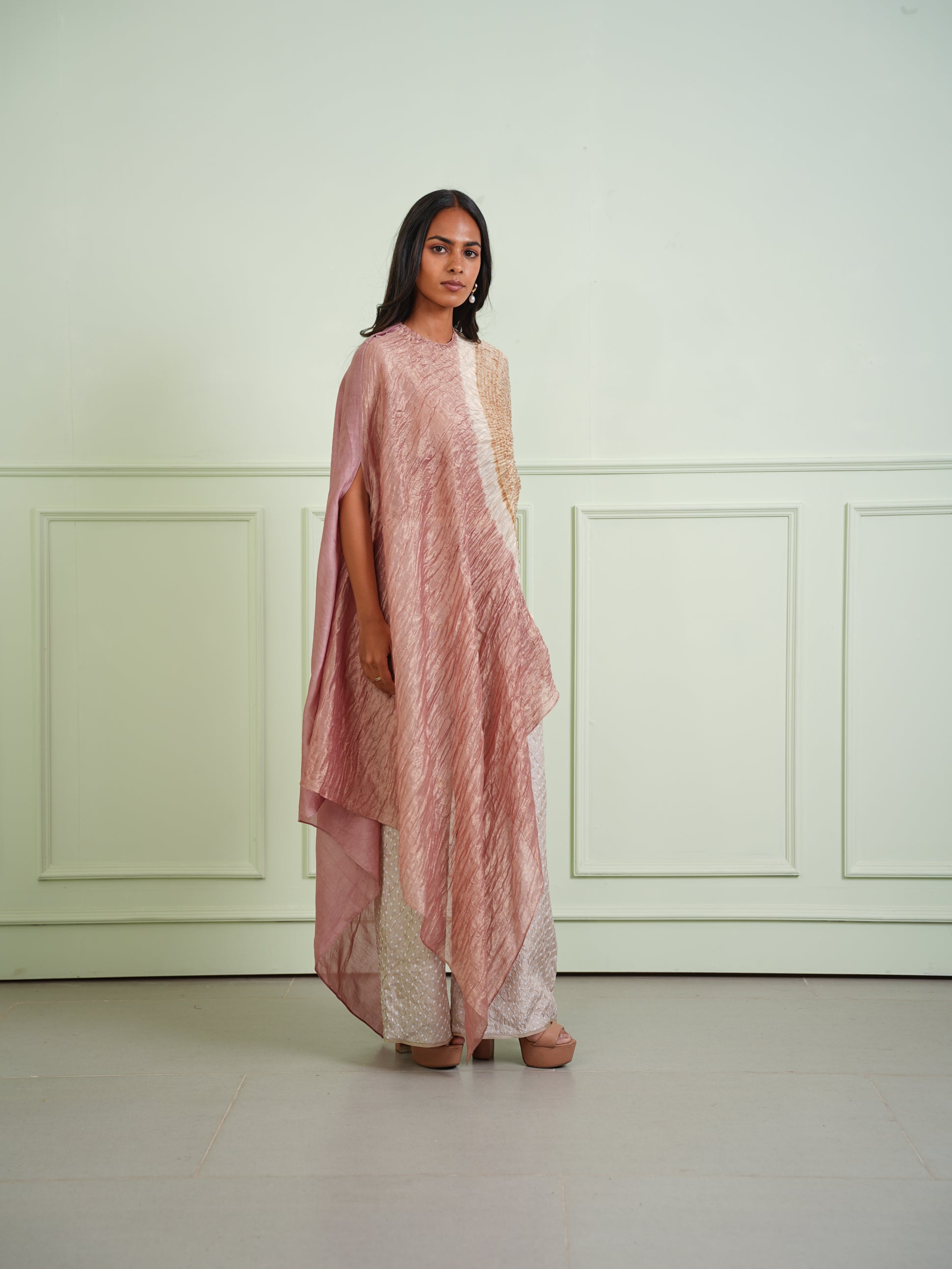 SHIBORI TISSUE ASYM DRESS